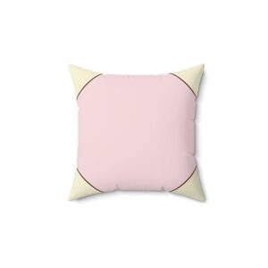 Pink and Cream Candy Spun Polyester Square Pillow (HLSQ0030)