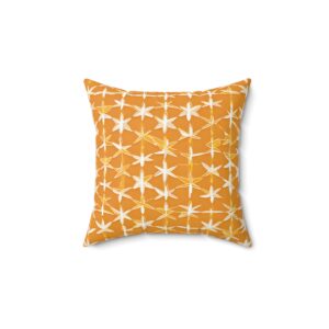 Orange Star Spun Polyester Square Pillow