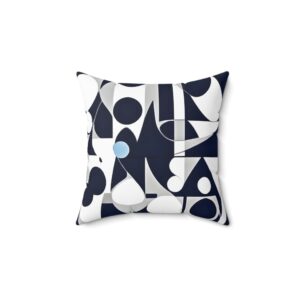 Navy Artsy Spun Polyester Square Pillow (HLSQ0040)