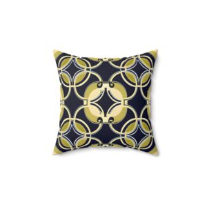 Golden Chain Spun Polyester Square Pillow (HLSQ0038)