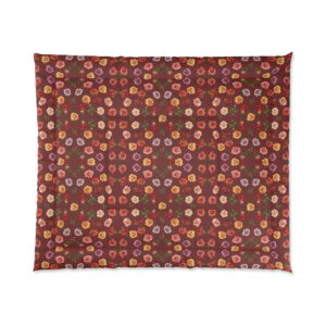 Brown Red Rose Comforter (HLC0021)