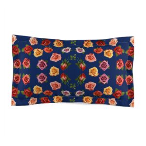 Dark Blue Rose Microfiber Pillow Sham (HLPS0017)