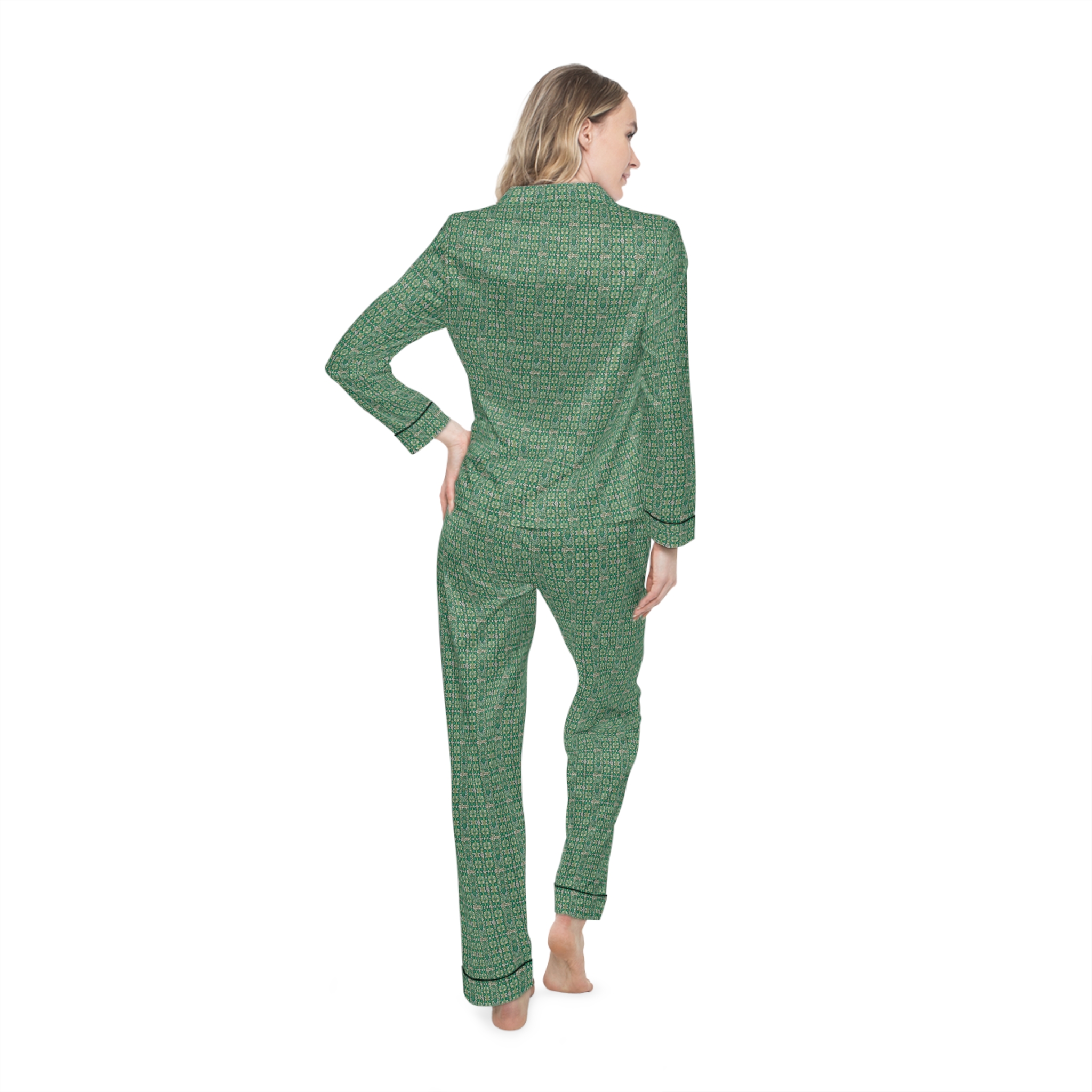 Emerald Women's Satin Pajamas (HLPJ0089) - Image 4