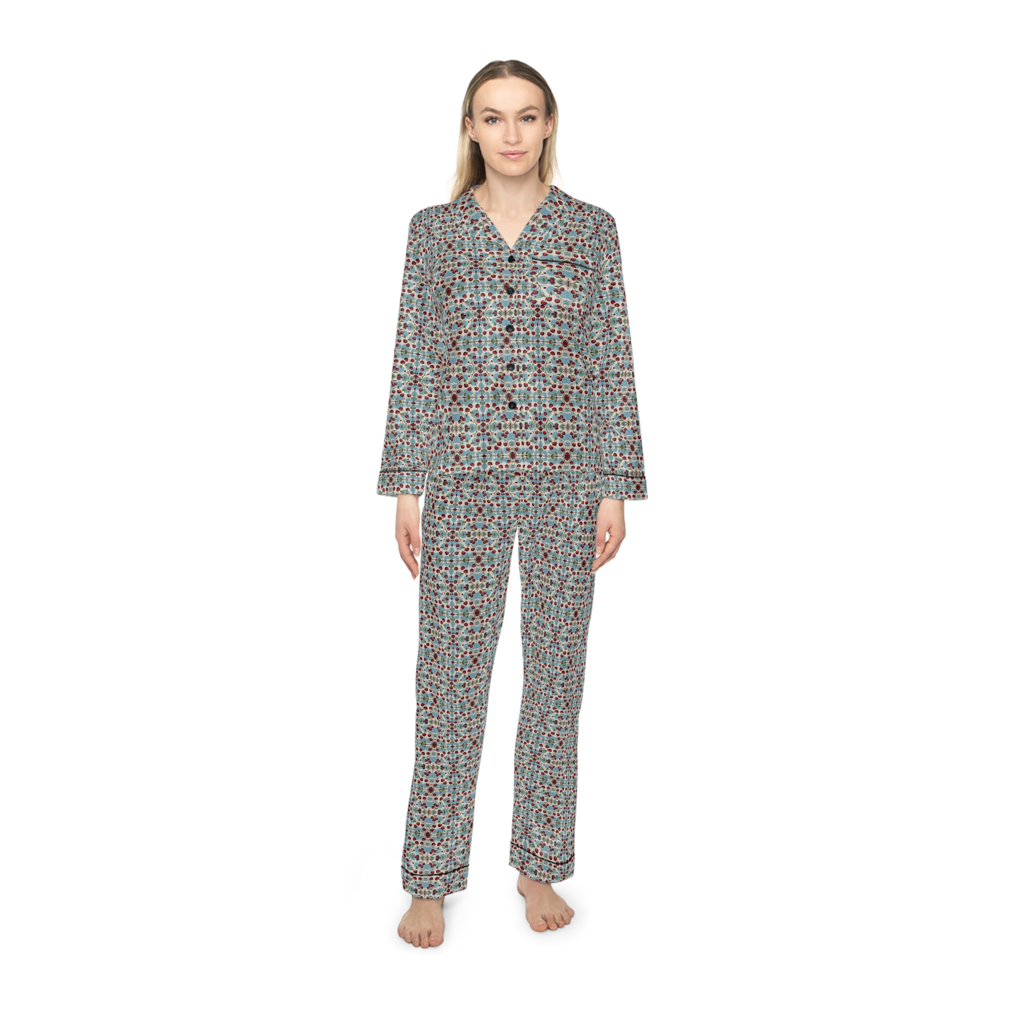 Cherrieville Women's Satin Pajamas (HLPJ0081) - Image 3