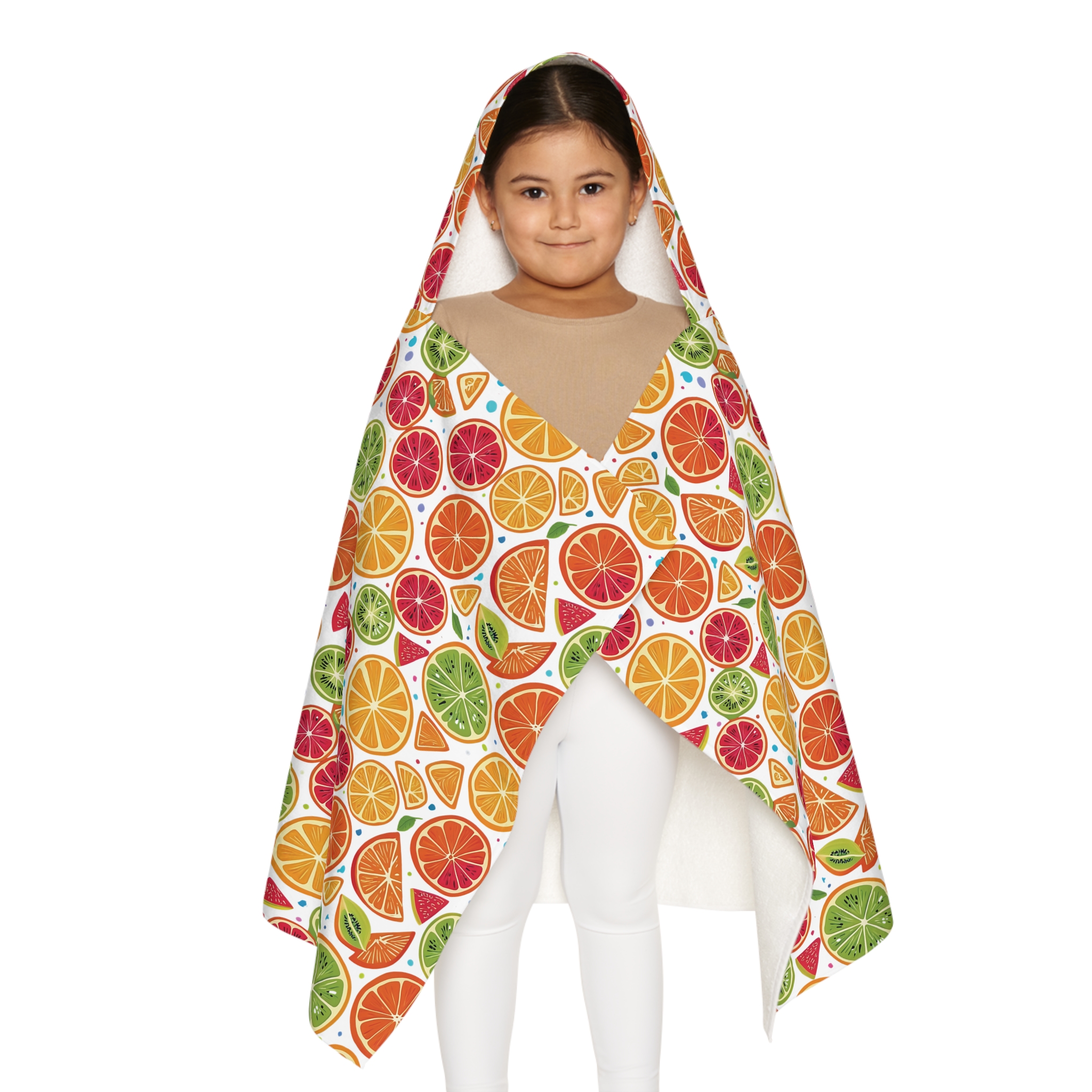 Citrus Print Youth Hooded Towel - Fun and Cozy Bath Essential for Kids (HLKT0004) - Image 3