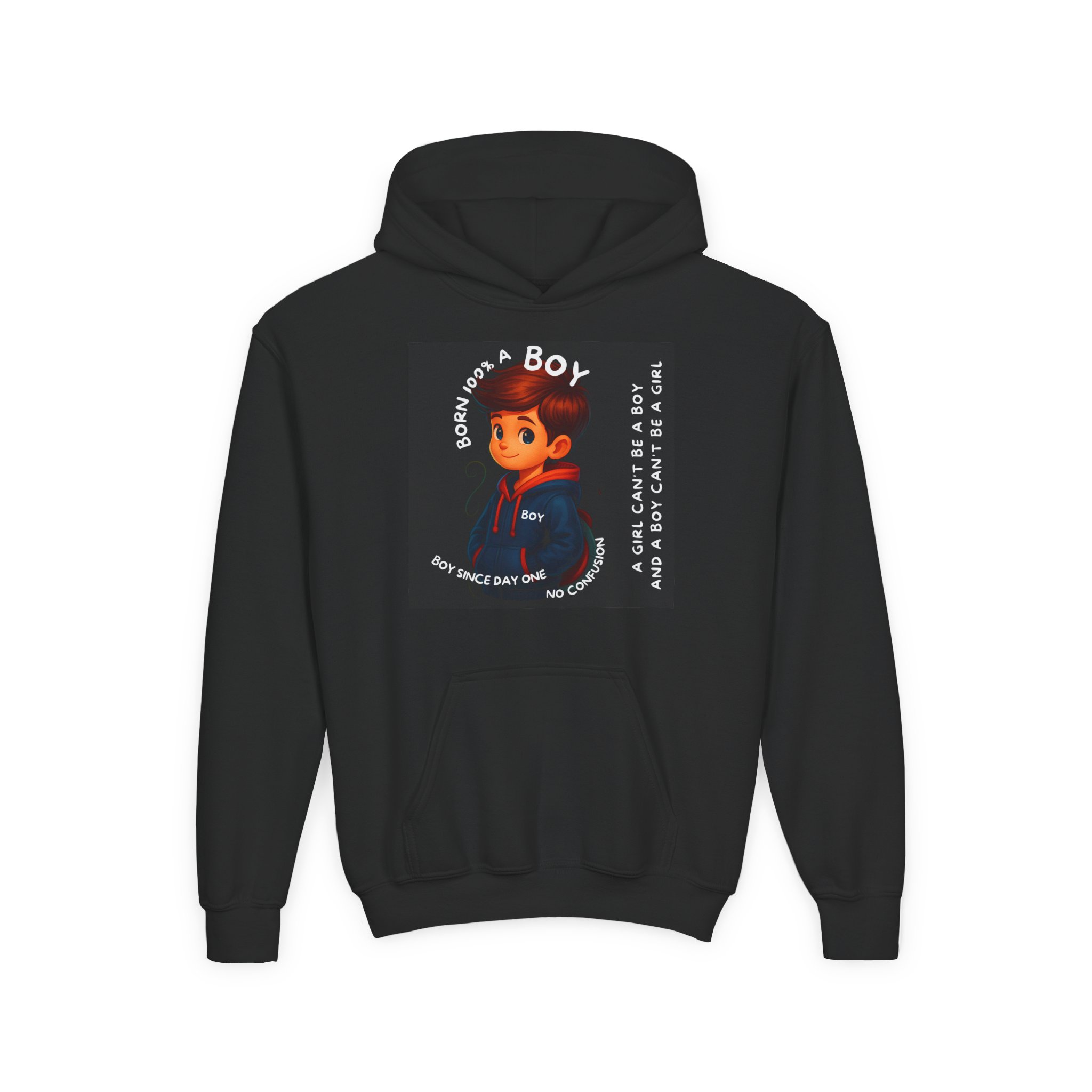 Boy Kids Hoodie - Sweatshirt, Boy is not a Girl - Image 3
