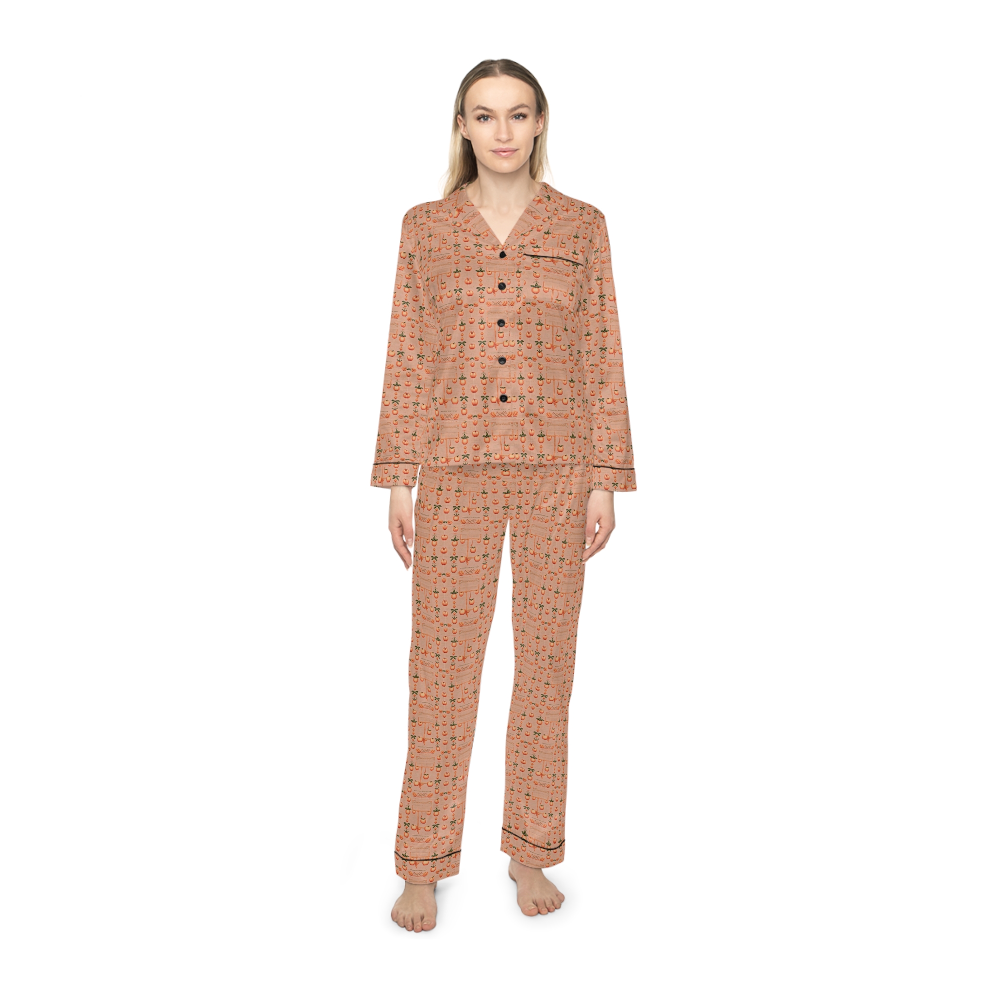 Peaches Women's Satin Pajamas (HLPJ0077) - Image 3