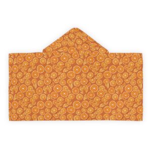 Summer Orange Youth Hooded Towel with Citrus Print – Fun & Cozy Bath Time Essential (HLKT0011)