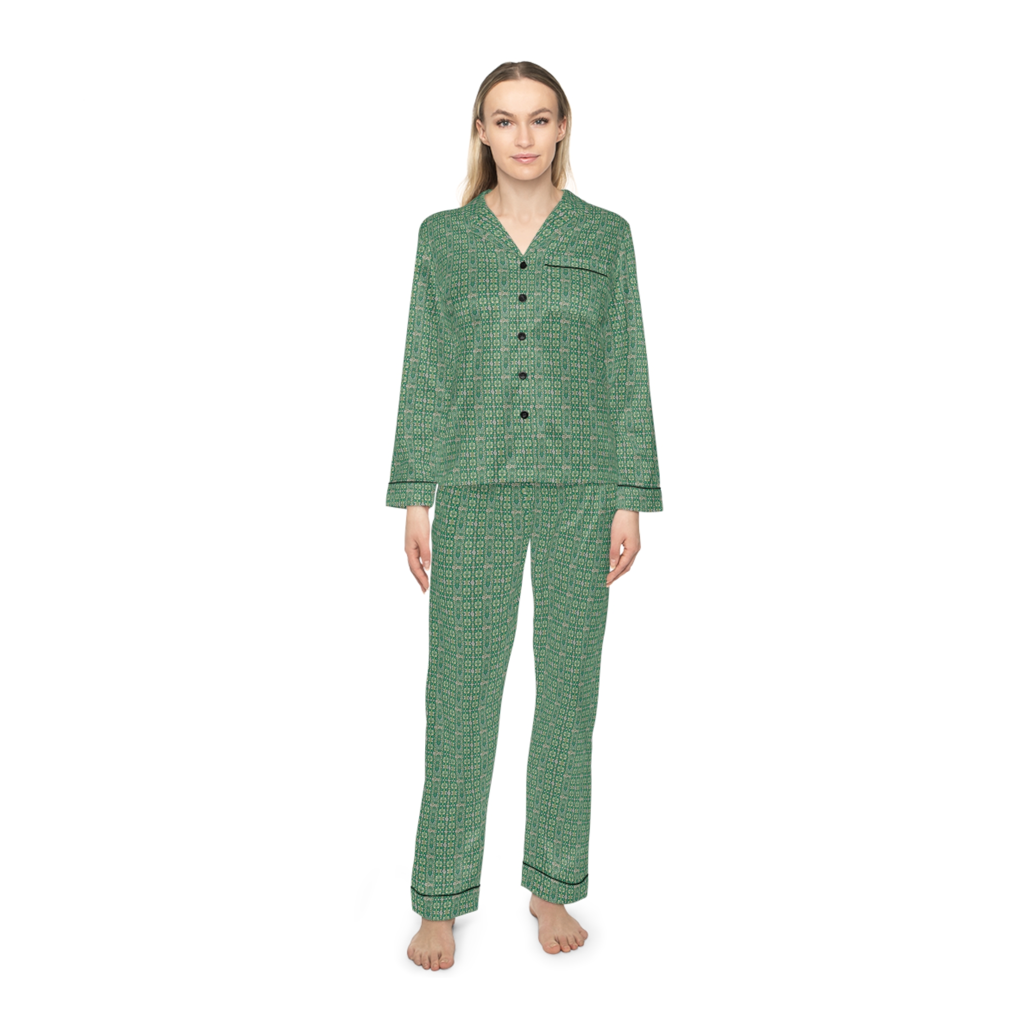 Emerald Women's Satin Pajamas (HLPJ0089) - Image 3