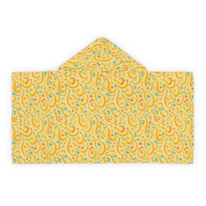 Fun Banana Pattern Youth Hooded Towel for Kids (HLKT0001)