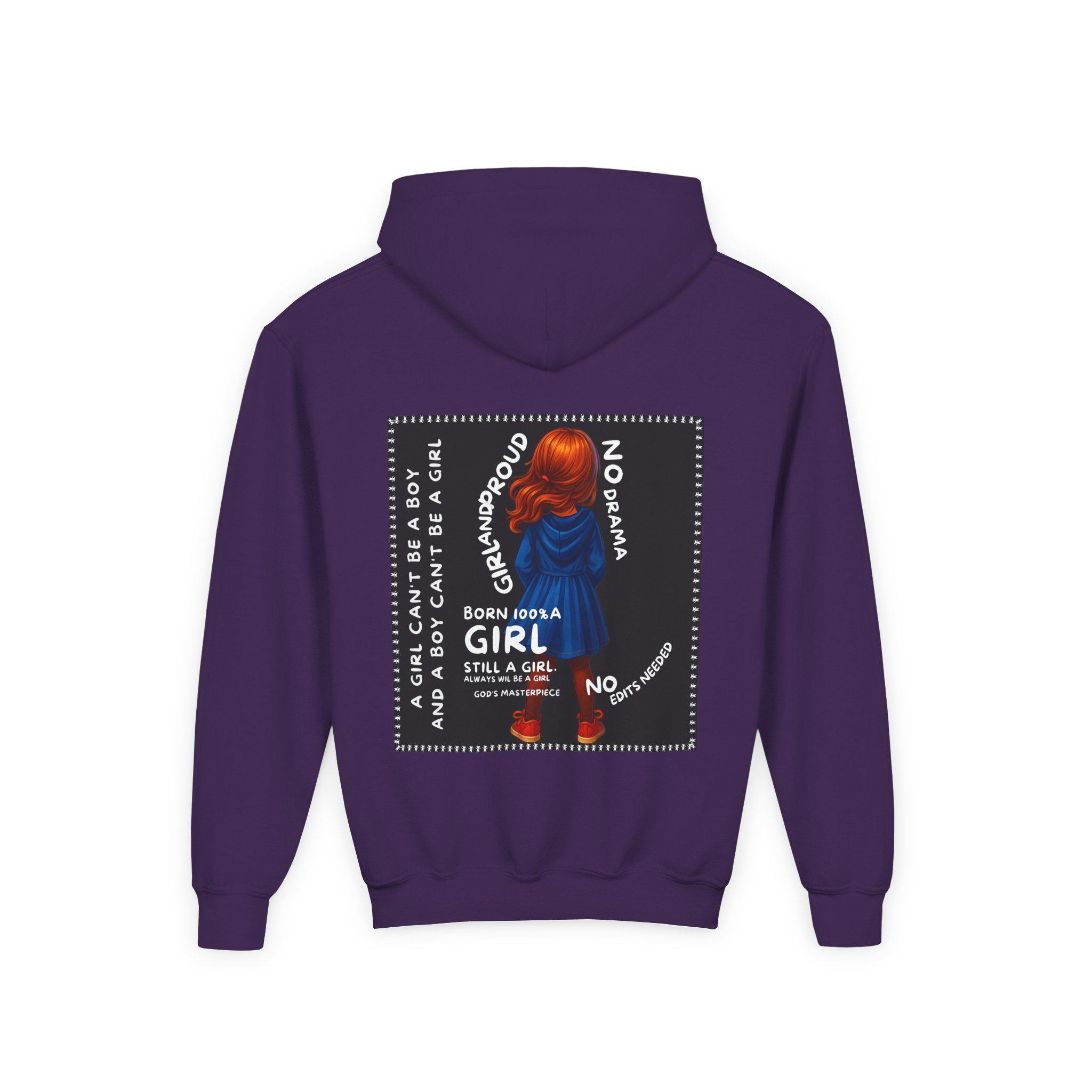 Girl Kids Hoodie - Sweatshirt -Girl is not a boy. - Image 26