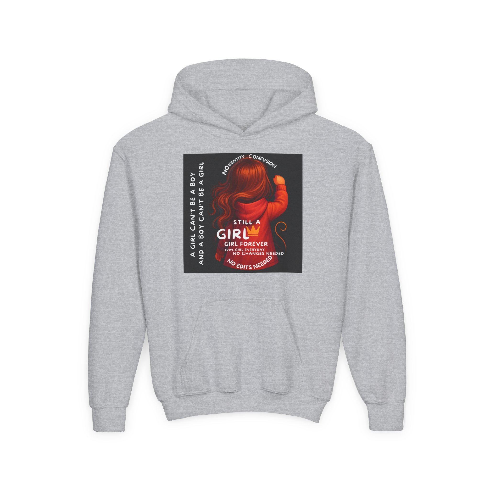 Girl Kids Hoodie - Sweatshirt -Girl is not a boy. - Image 5