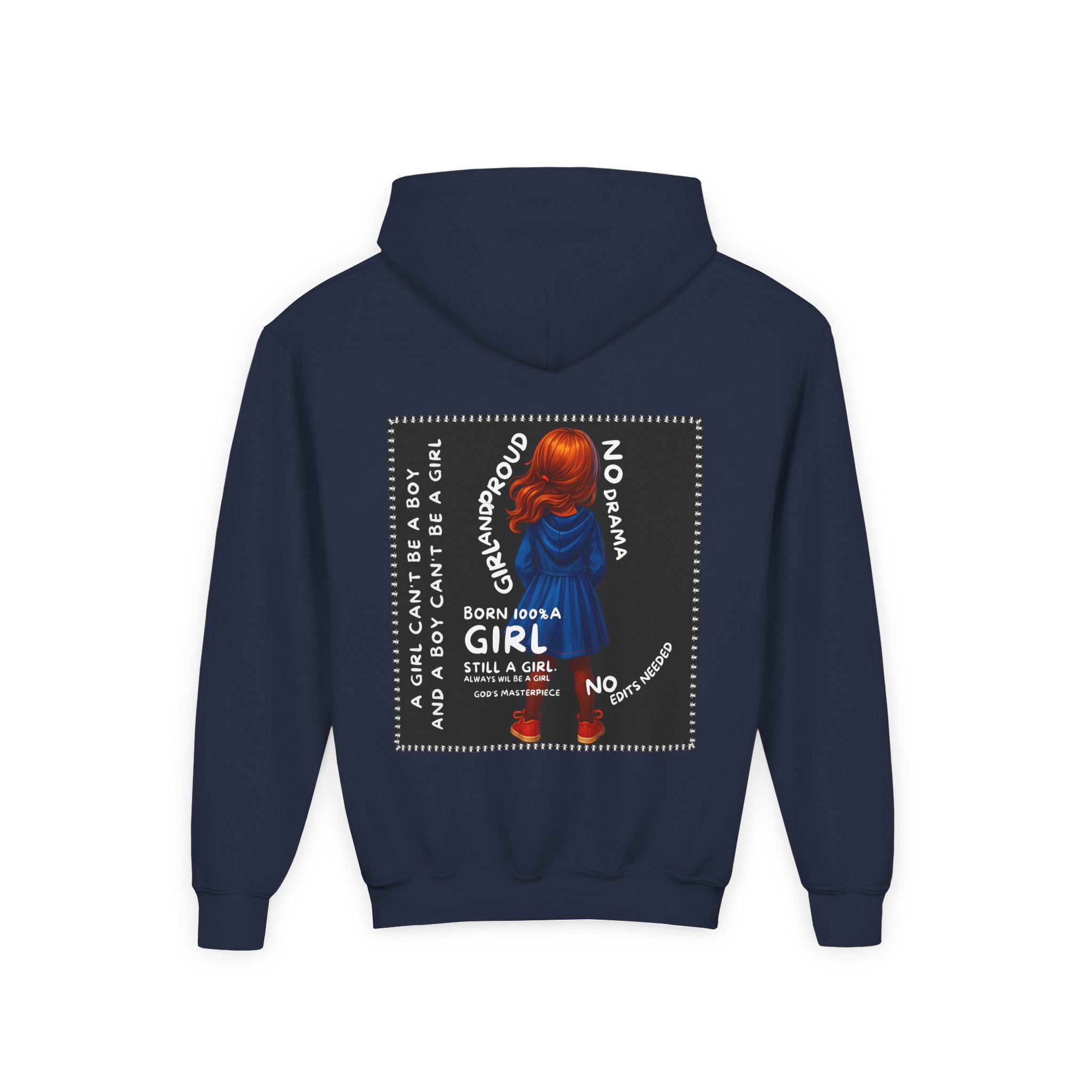 Girl Kids Hoodie - Sweatshirt -Girl is not a boy. - Image 24