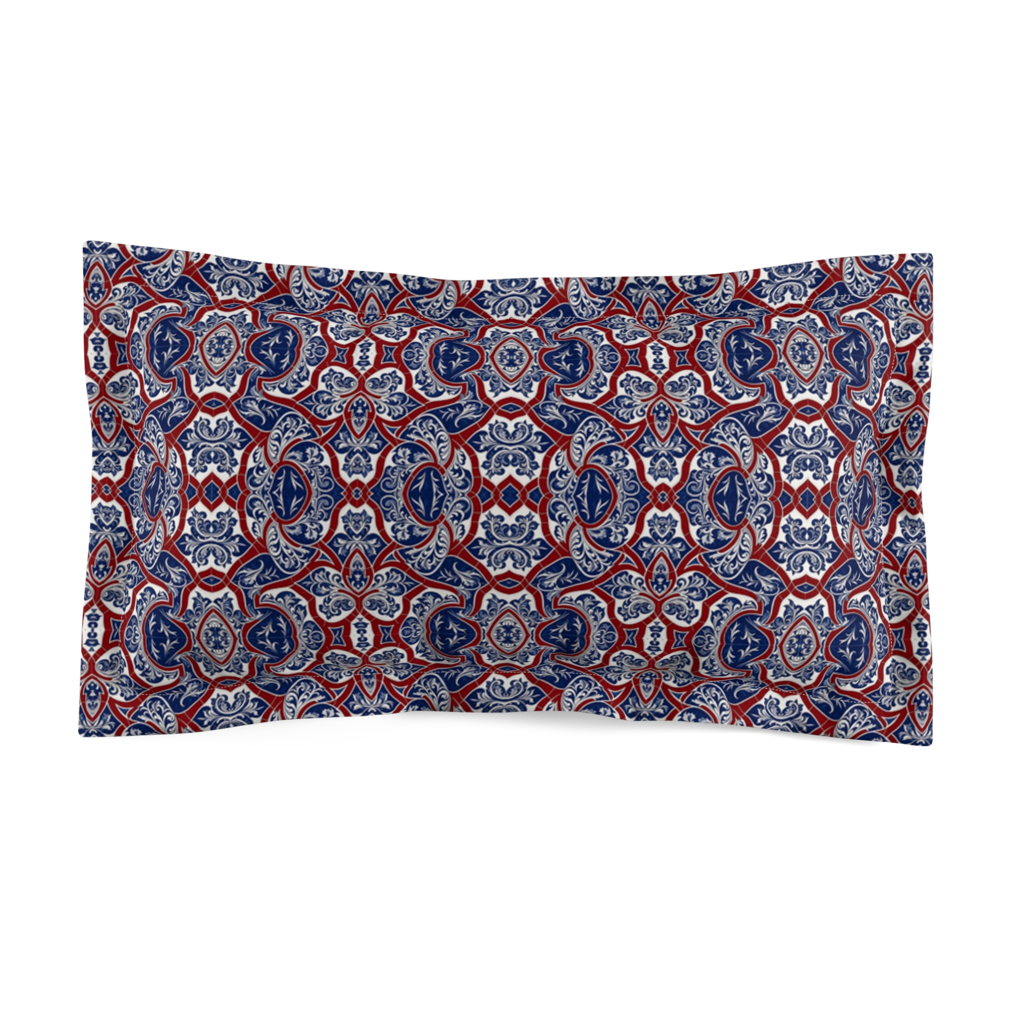 Royal Red and Blue Microfiber Pillow Sham (HLPS0117)