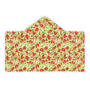 Apple Youth Hooded Towel with Fruit Design (HLKT0016)