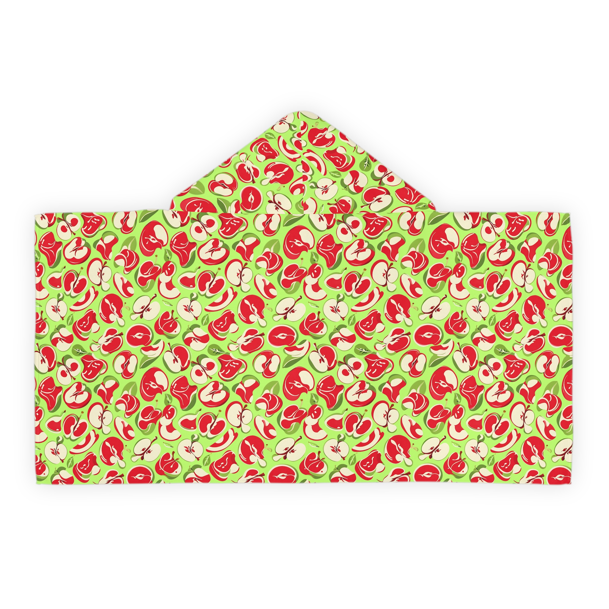 Apple Youth Hooded Towel with Fruit Design (HLKT0016)
