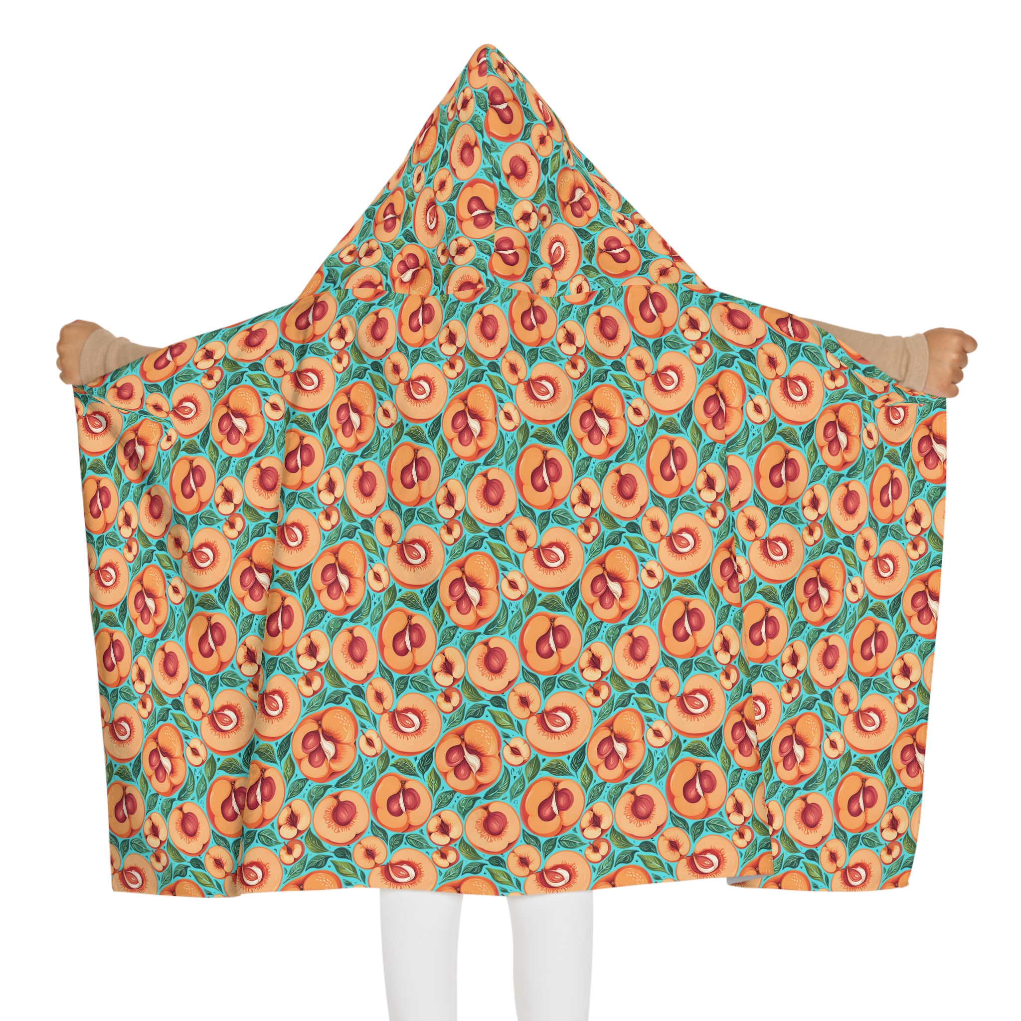 Peachy Fun Youth Hooded Towel - Perfect for Pool Days and Beach Trips (HLKT0006) - Image 4