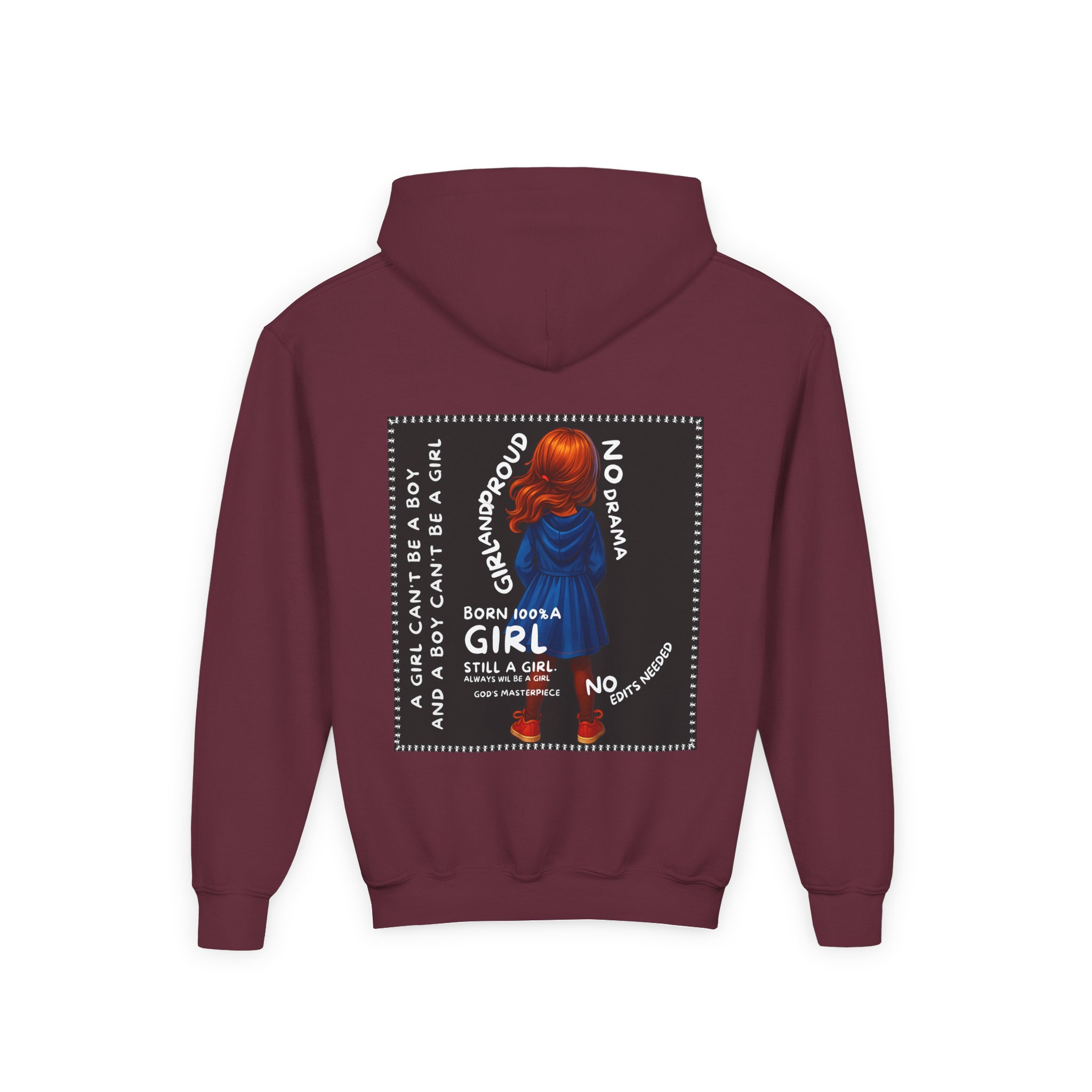 Girl Kids Hoodie - Sweatshirt -Girl is not a boy. - Image 12