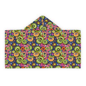 Kiwi Deluxe Kids' Hooded Towel with Fun Floral Design (HLKT0002)