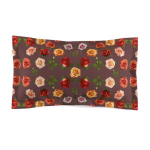 Brown Grey Rose Microfiber Pillow Sham (HLPS0020)
