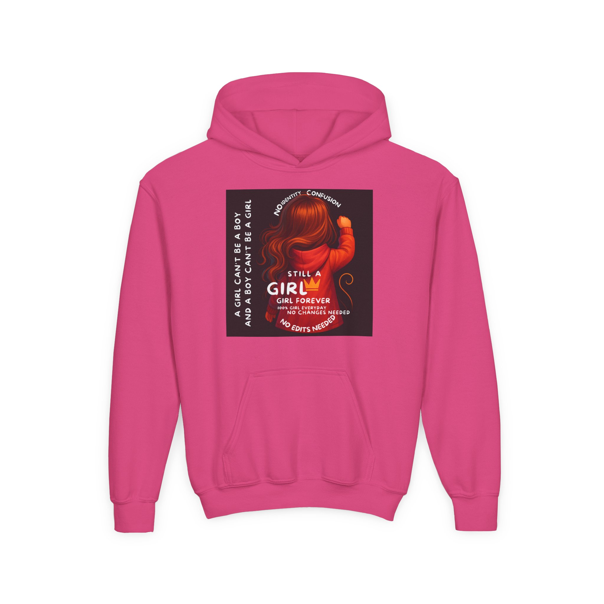 Girl Kids Hoodie - Sweatshirt -Girl is not a boy. - Image 29
