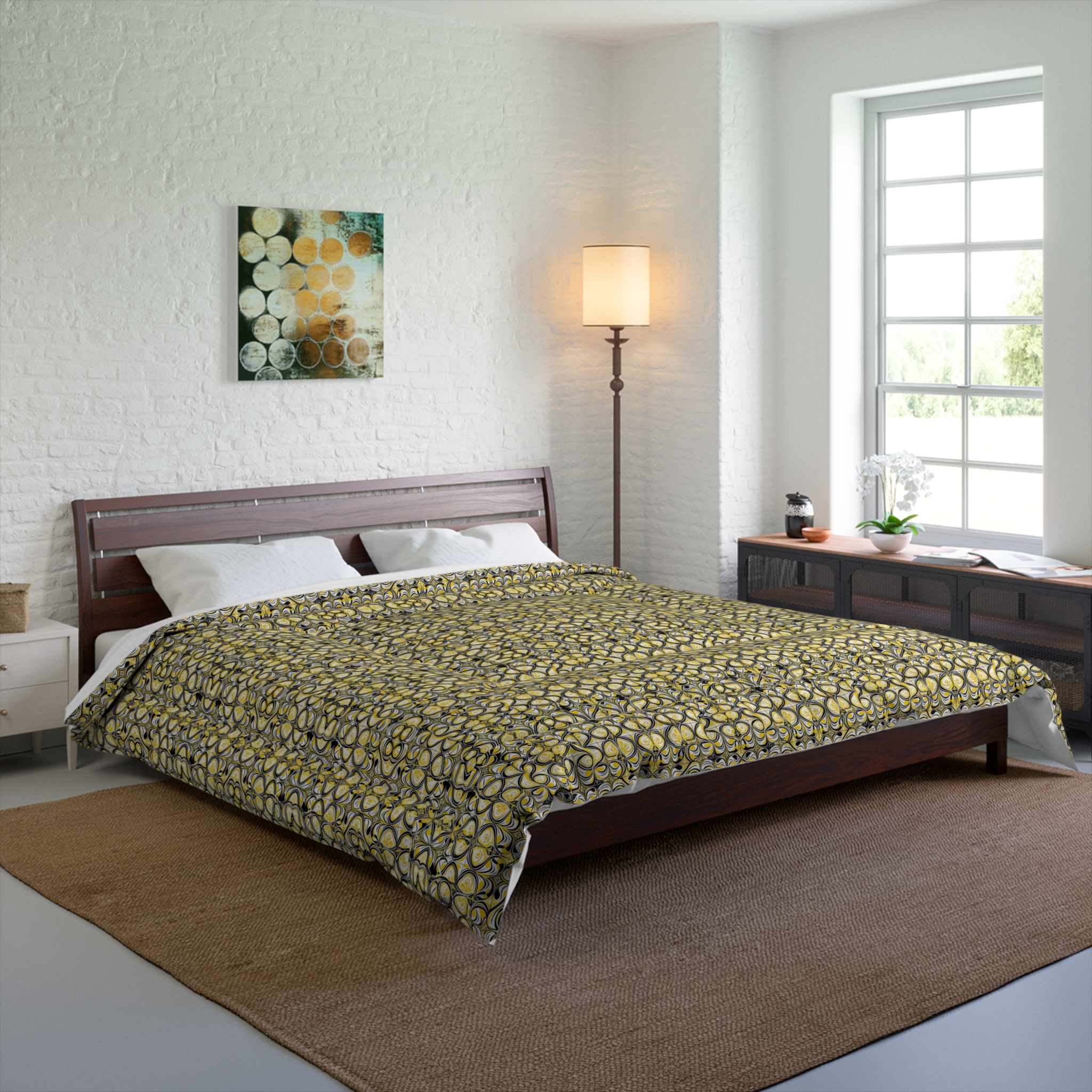 Yellow Patterned Comforter (HLC0120) - Image 2