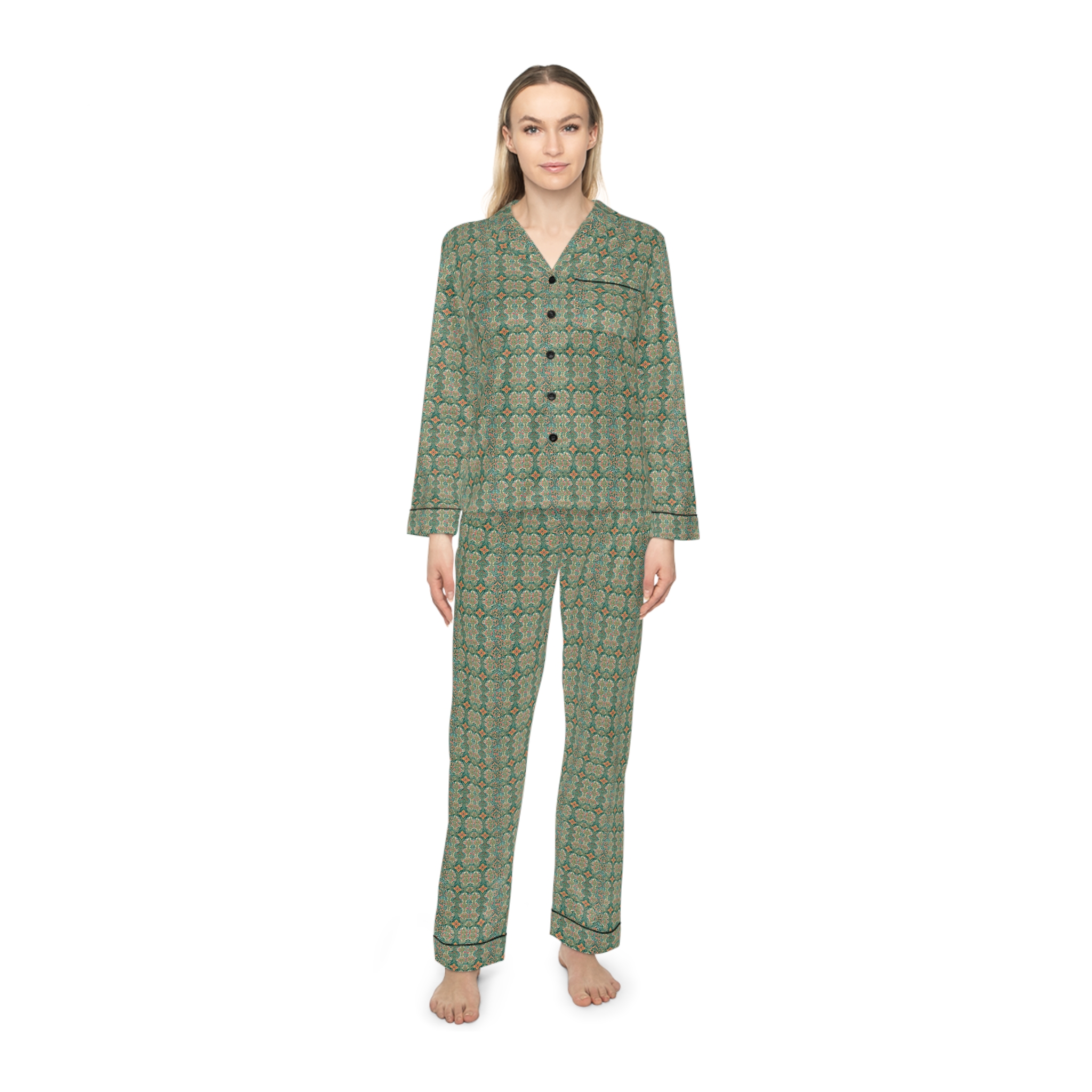 Gilded Women's Satin Pajamas (HLPJ0090) - Image 3