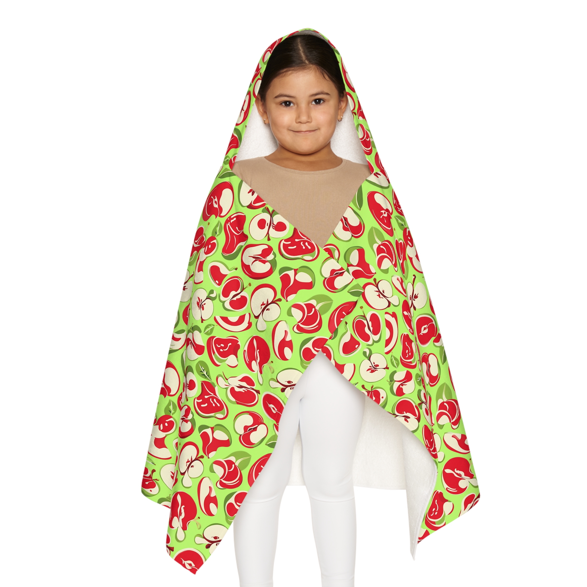 Apple Youth Hooded Towel with Fruit Design (HLKT0016) - Image 3