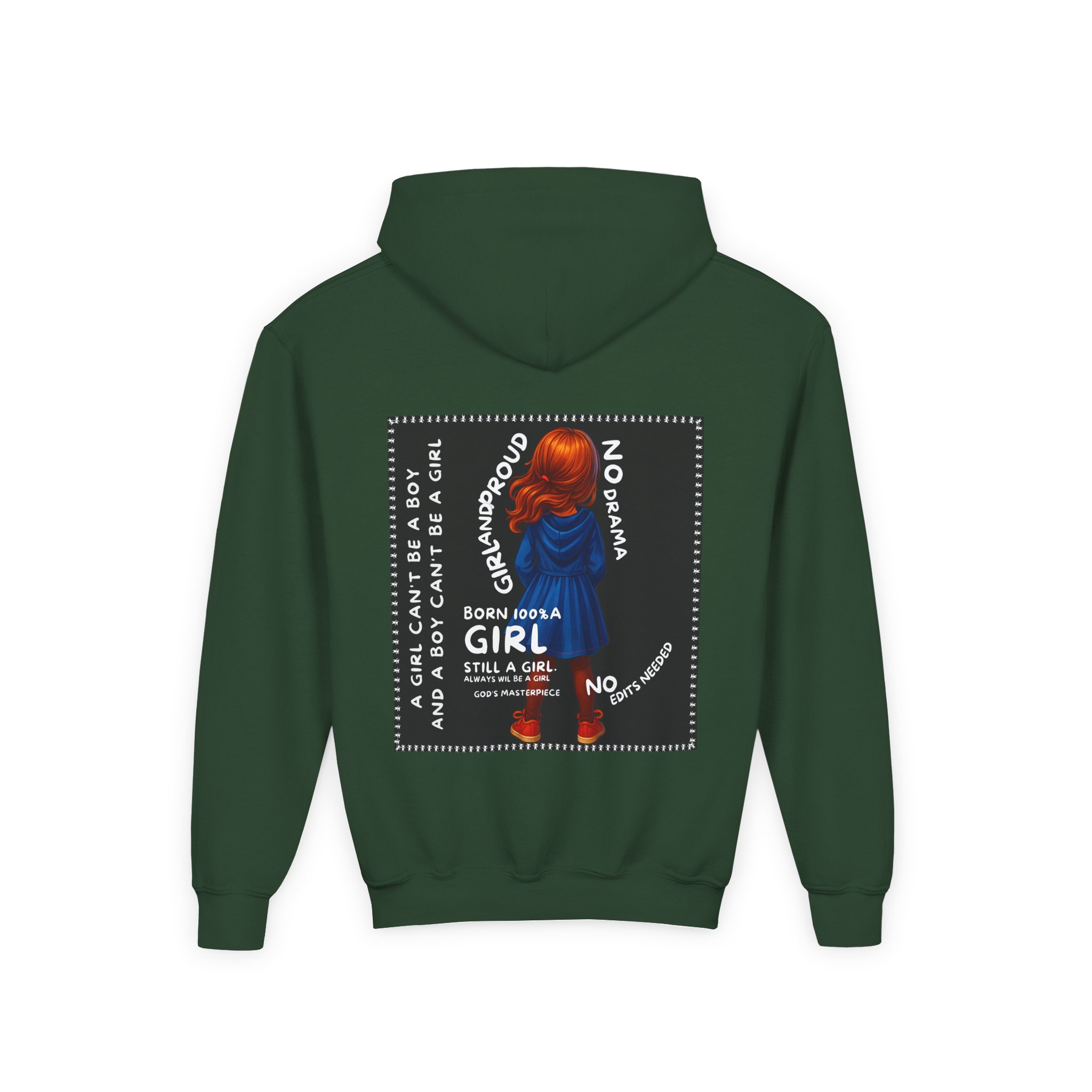 Girl Kids Hoodie - Sweatshirt -Girl is not a boy. - Image 14