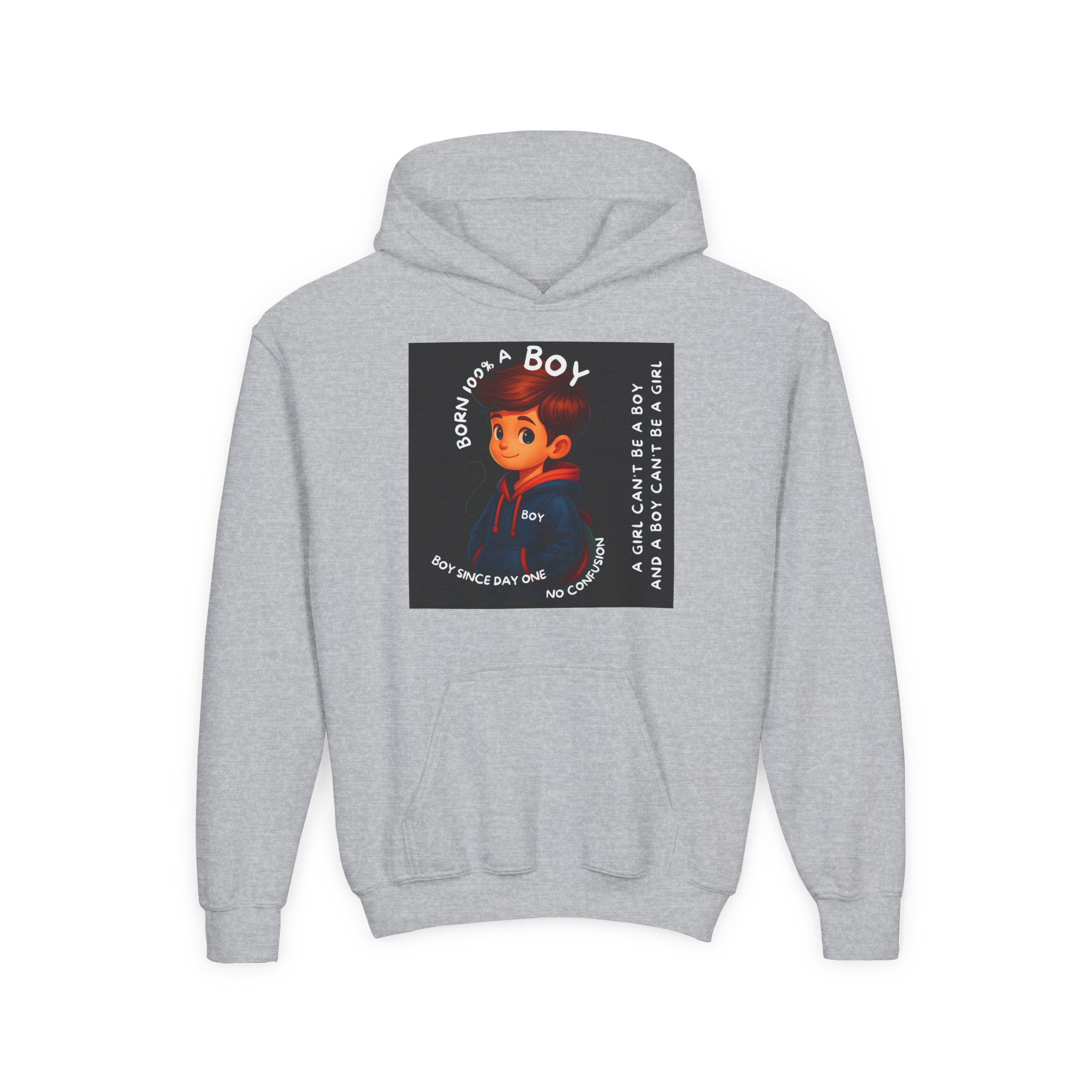 Boy Kids Hoodie - Sweatshirt, Boy is not a Girl - Image 5