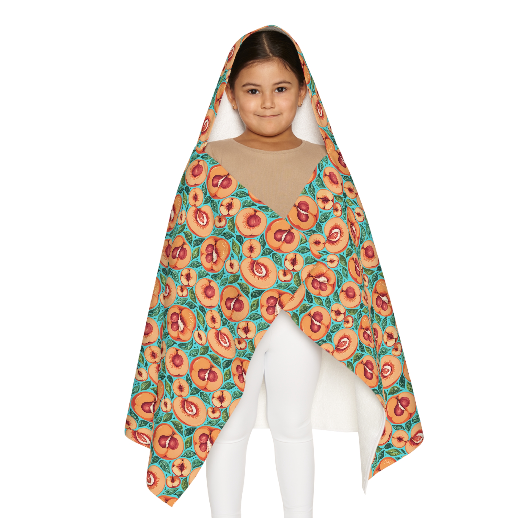 Peachy Fun Youth Hooded Towel - Perfect for Pool Days and Beach Trips (HLKT0006) - Image 3