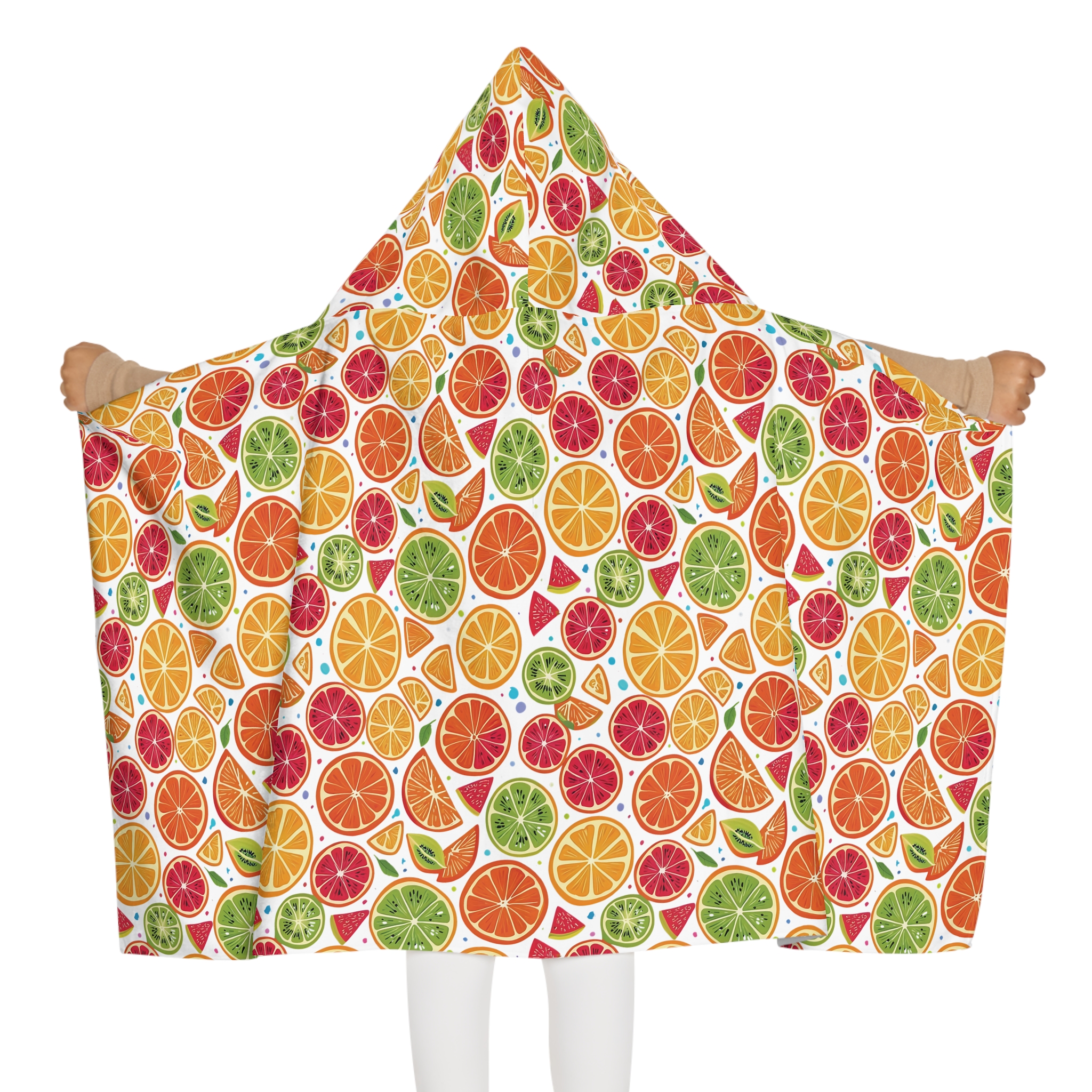 Citrus Print Youth Hooded Towel - Fun and Cozy Bath Essential for Kids (HLKT0004) - Image 4