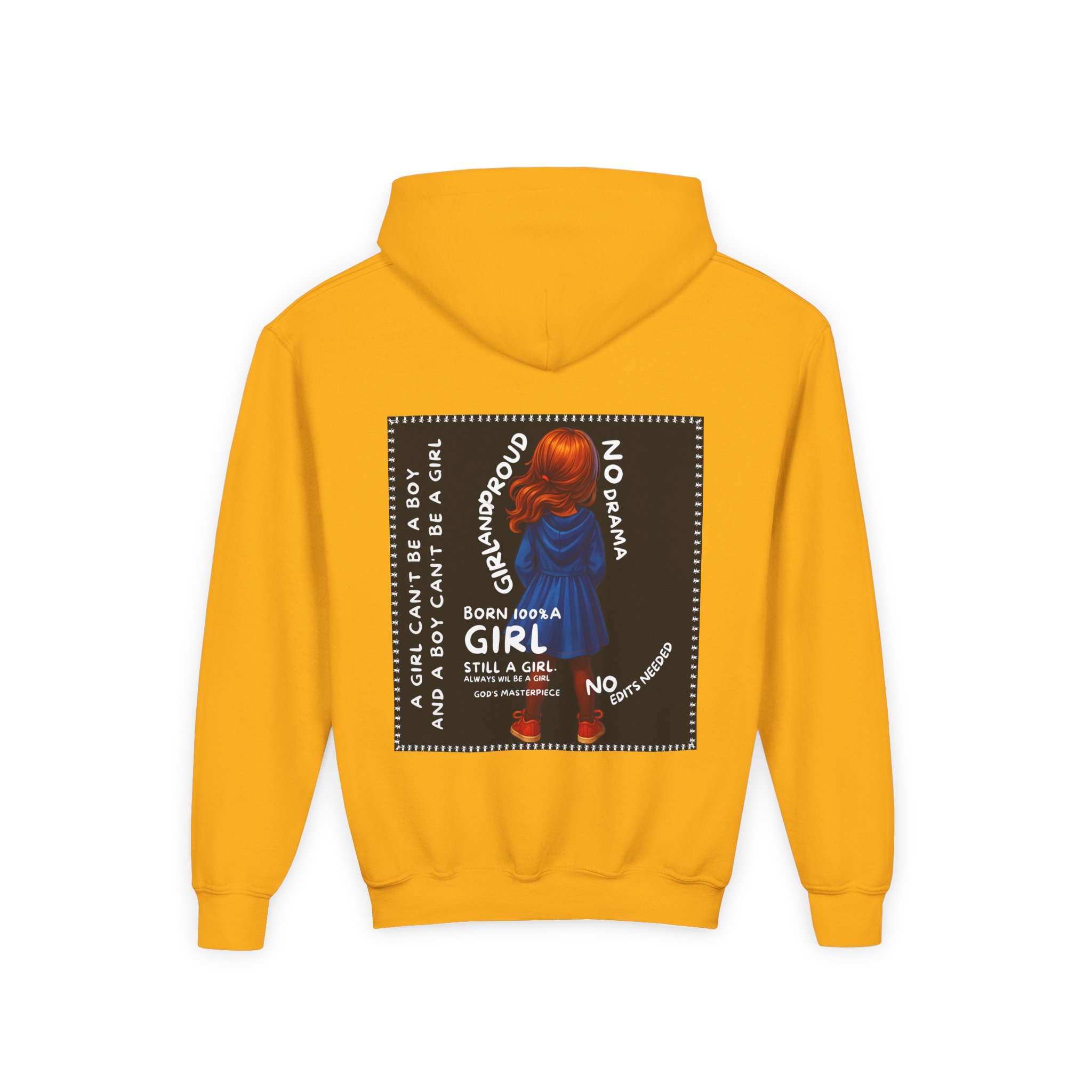 Girl Kids Hoodie - Sweatshirt -Girl is not a boy. - Image 8