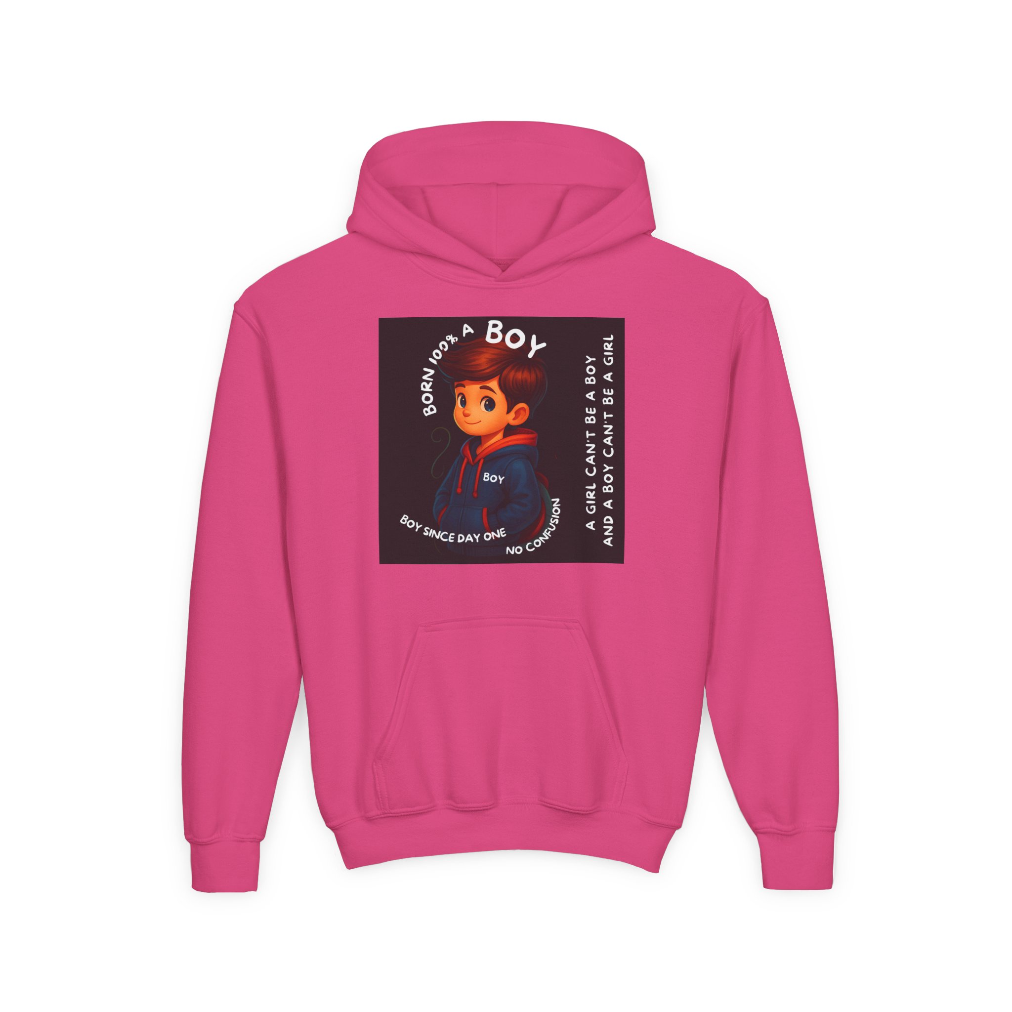 Boy Kids Hoodie - Sweatshirt, Boy is not a Girl - Image 29
