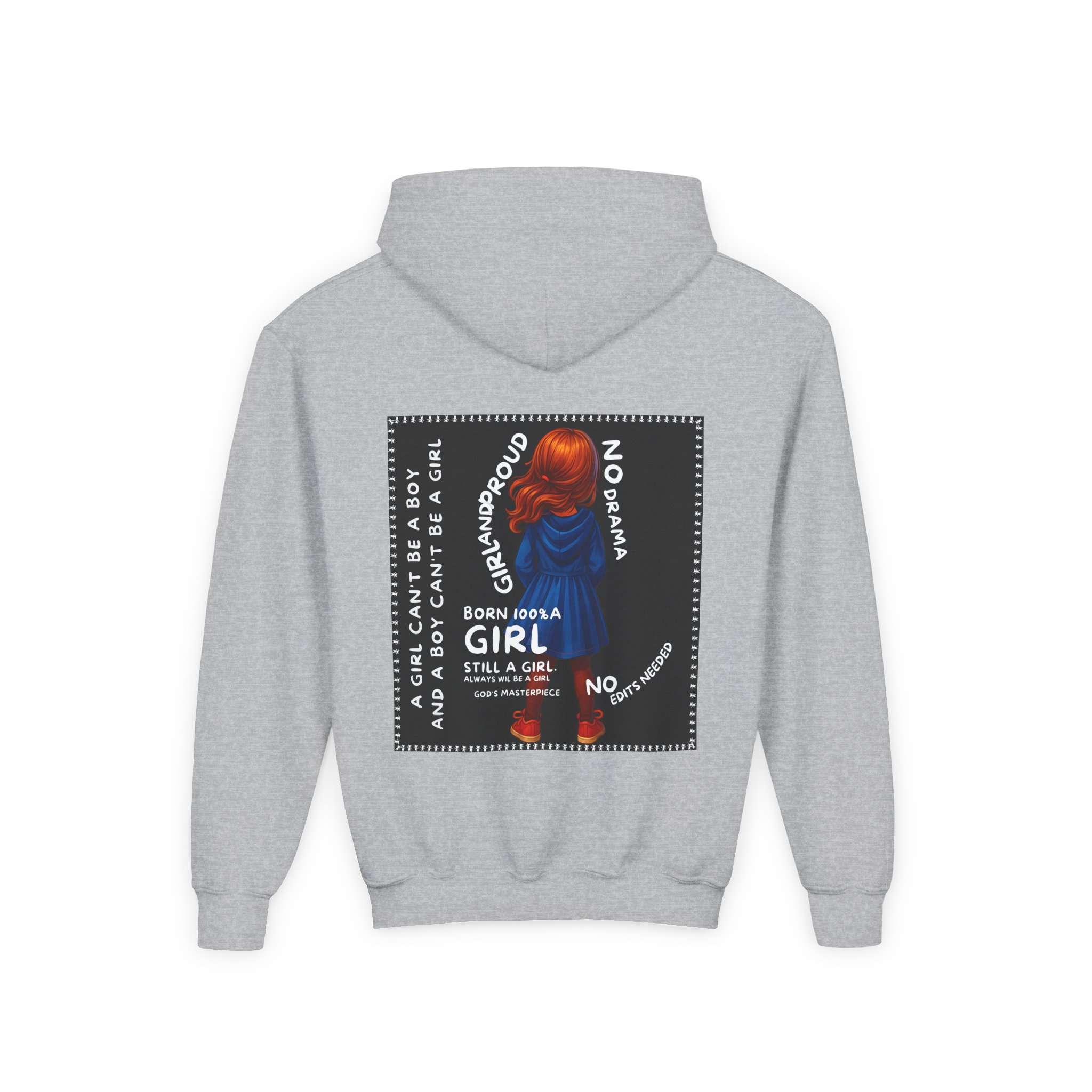 Girl Kids Hoodie - Sweatshirt -Girl is not a boy. - Image 6