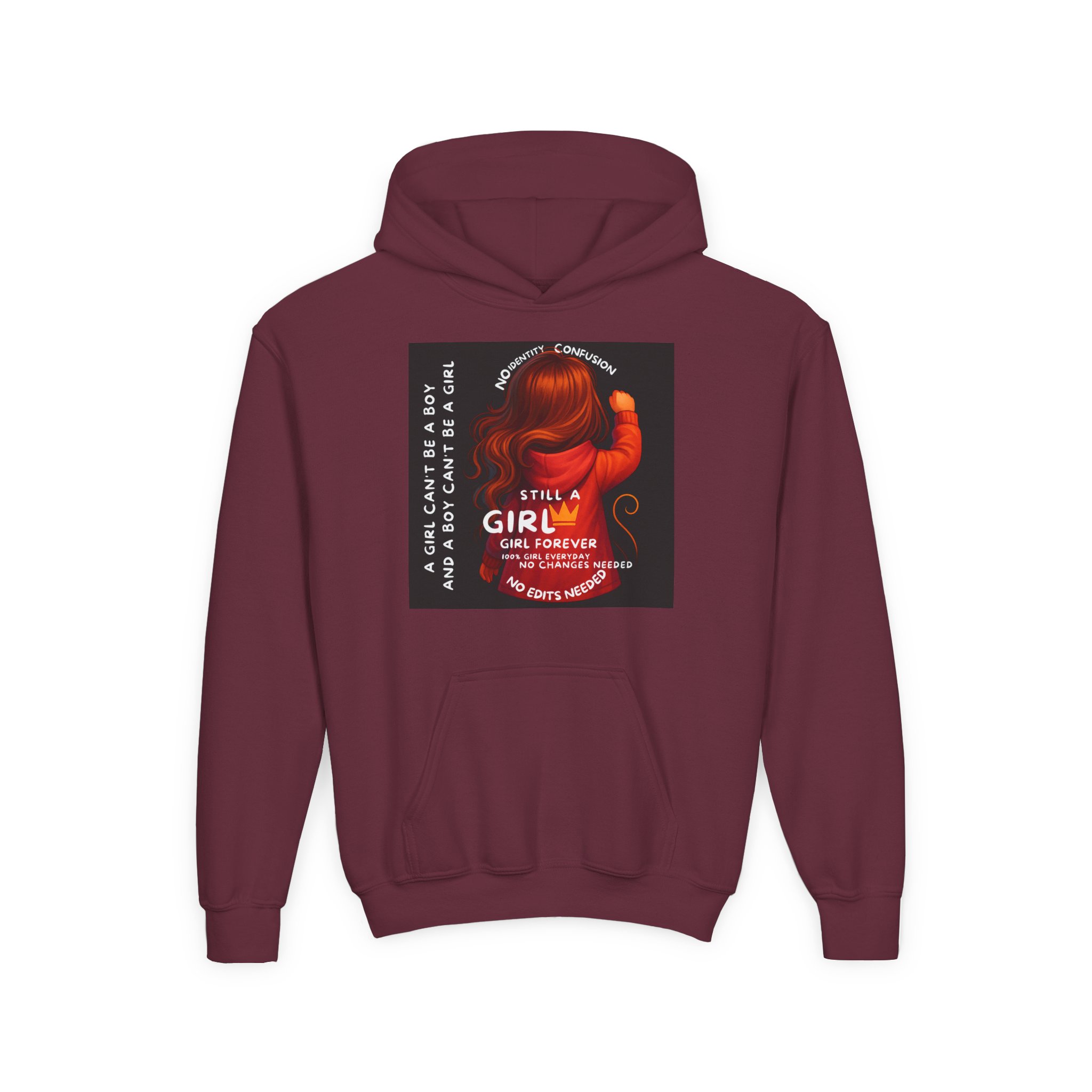 Girl Kids Hoodie - Sweatshirt -Girl is not a boy. - Image 11