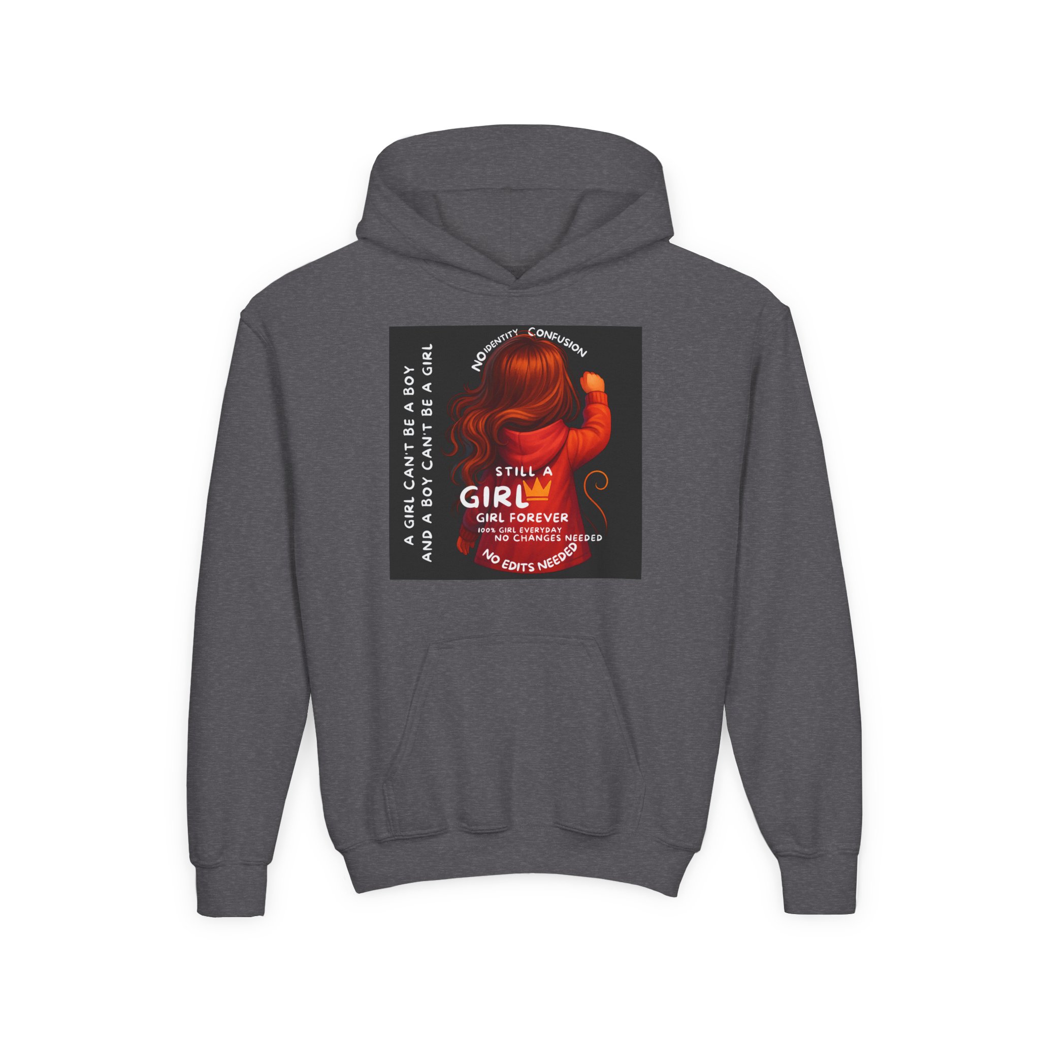 Girl Kids Hoodie - Sweatshirt -Girl is not a boy. - Image 17