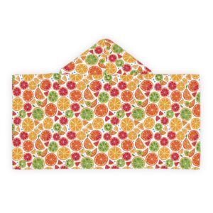 Citrus Print Youth Hooded Towel - Fun and Cozy Bath Essential for Kids (HLKT0004)