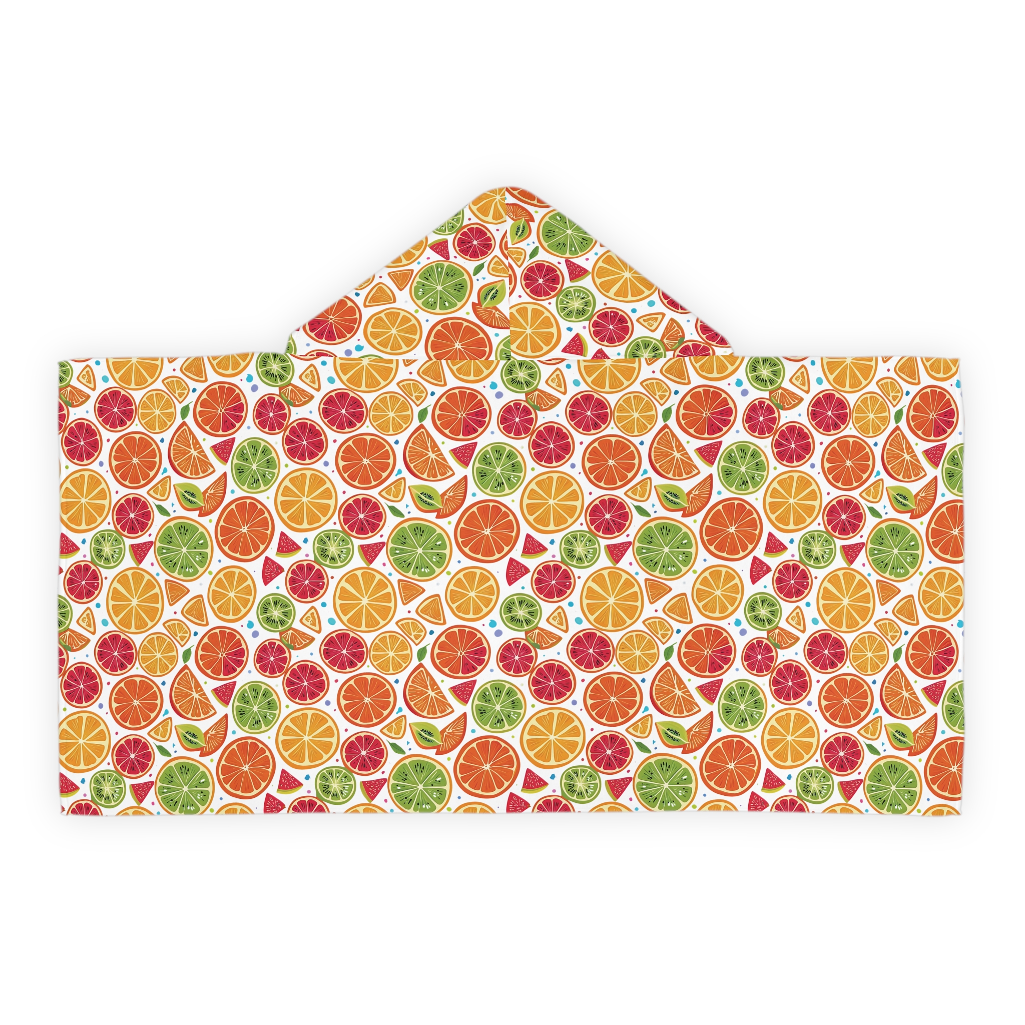 Citrus Print Youth Hooded Towel - Fun and Cozy Bath Essential for Kids (HLKT0004)