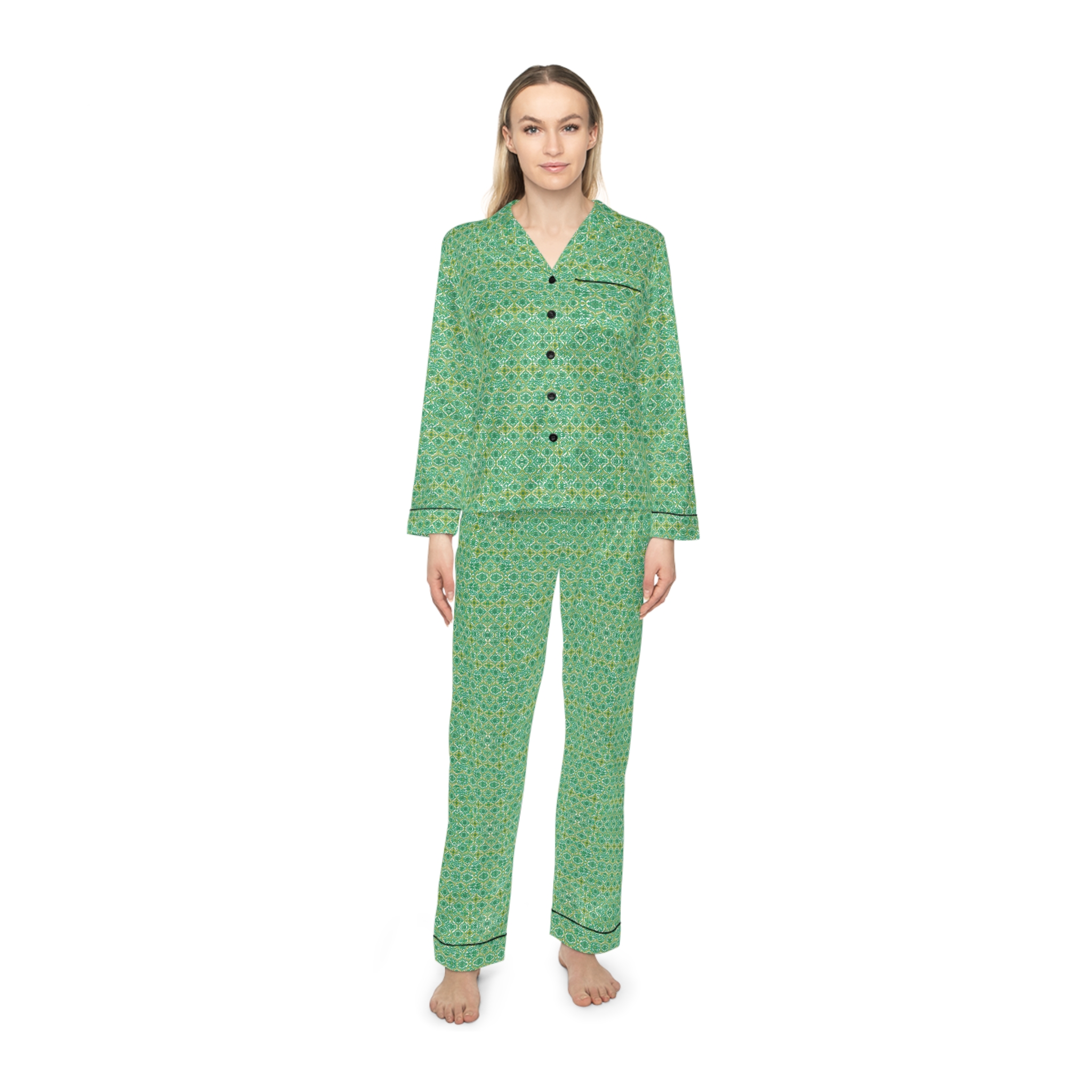 Reverie Women's Satin Pajamas (HLPJ0094) - Image 3