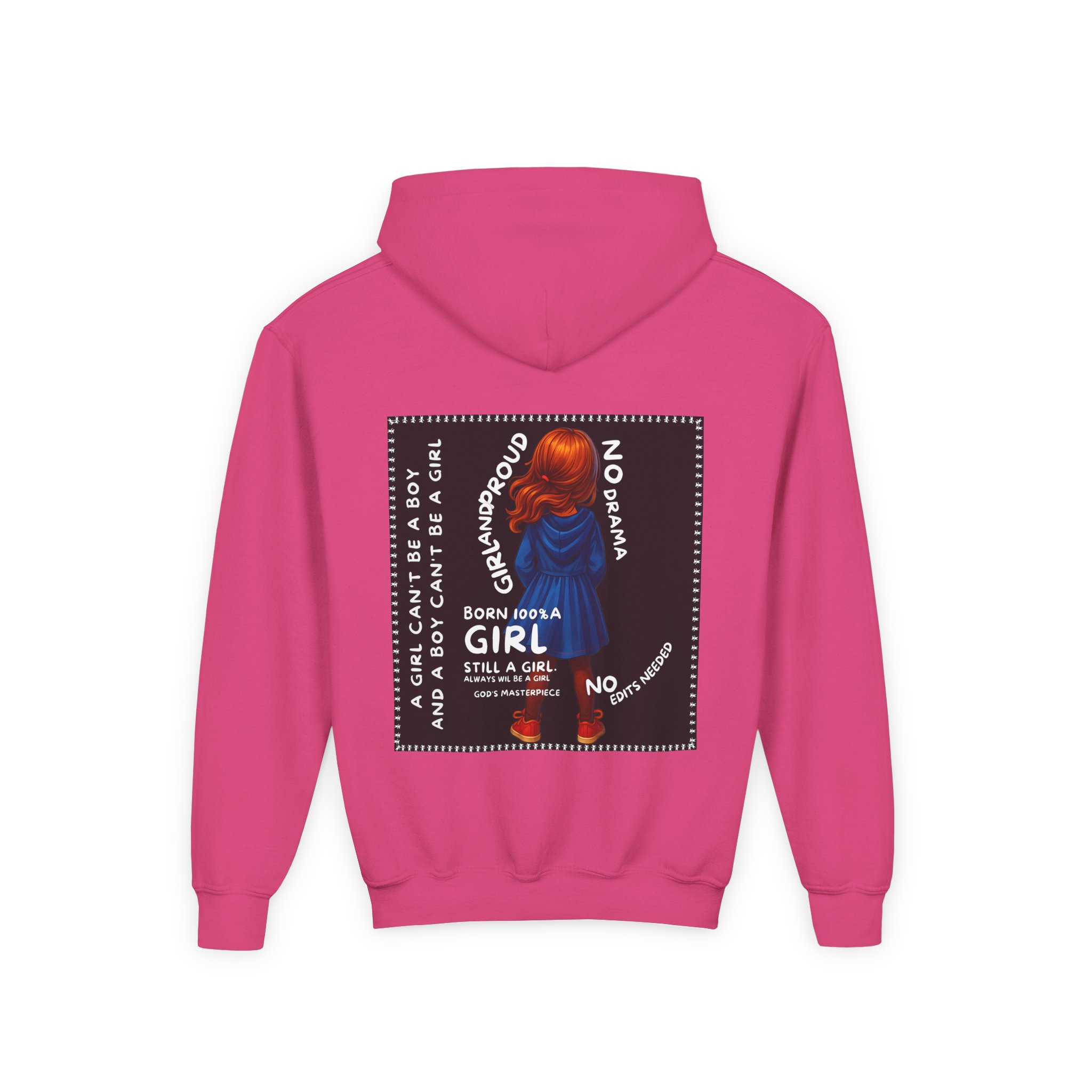 Girl Kids Hoodie - Sweatshirt -Girl is not a boy. - Image 30