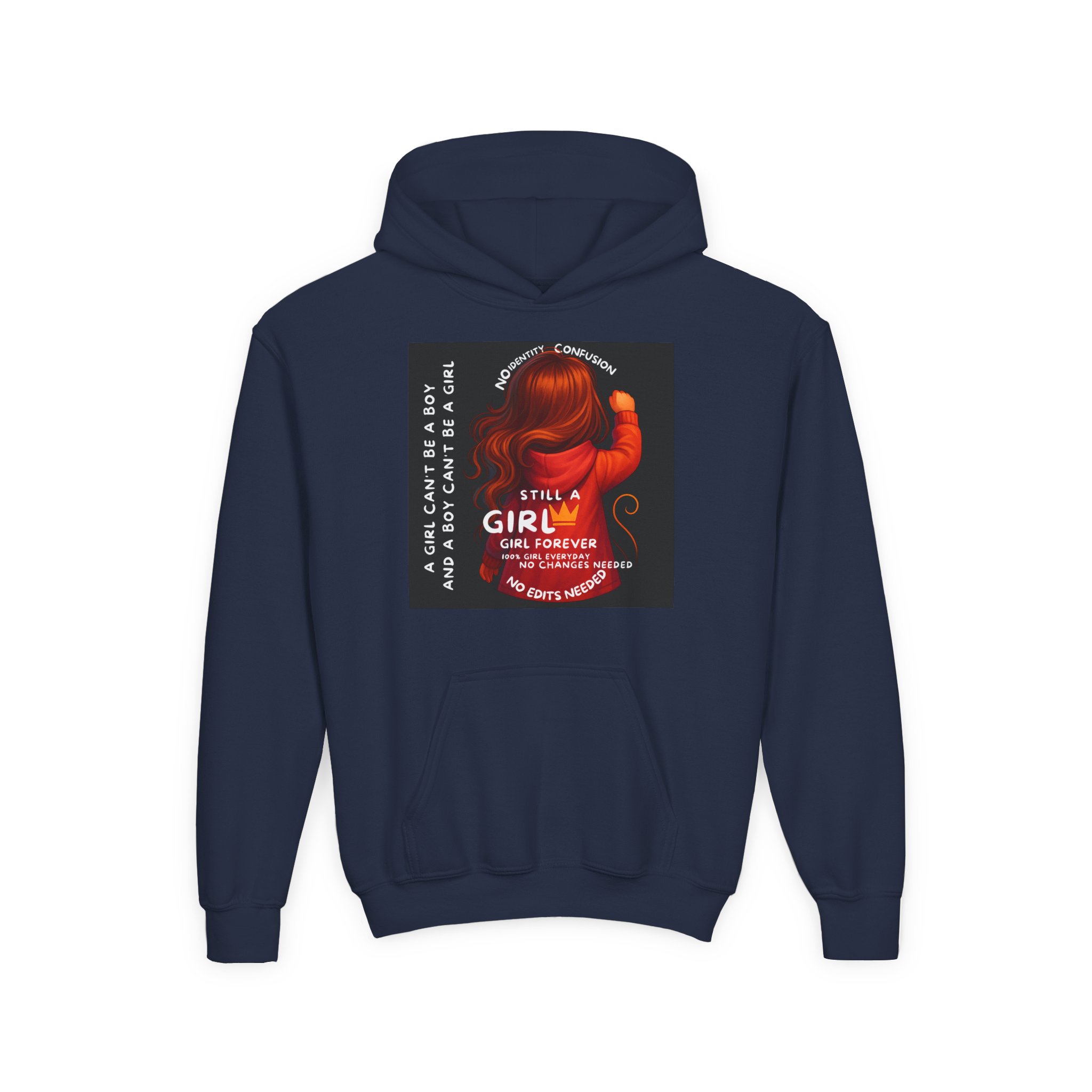 Girl Kids Hoodie - Sweatshirt -Girl is not a boy. - Image 23