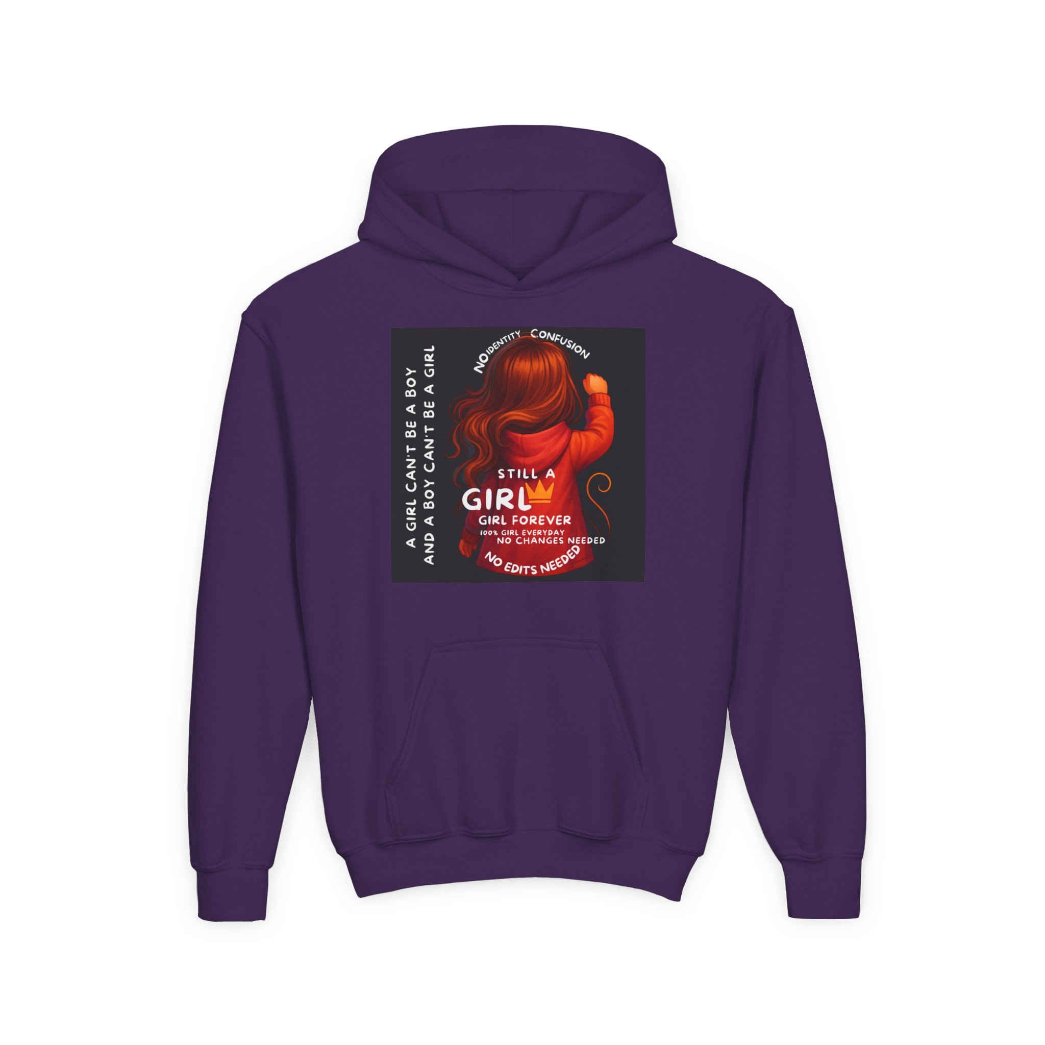 Girl Kids Hoodie - Sweatshirt -Girl is not a boy. - Image 25