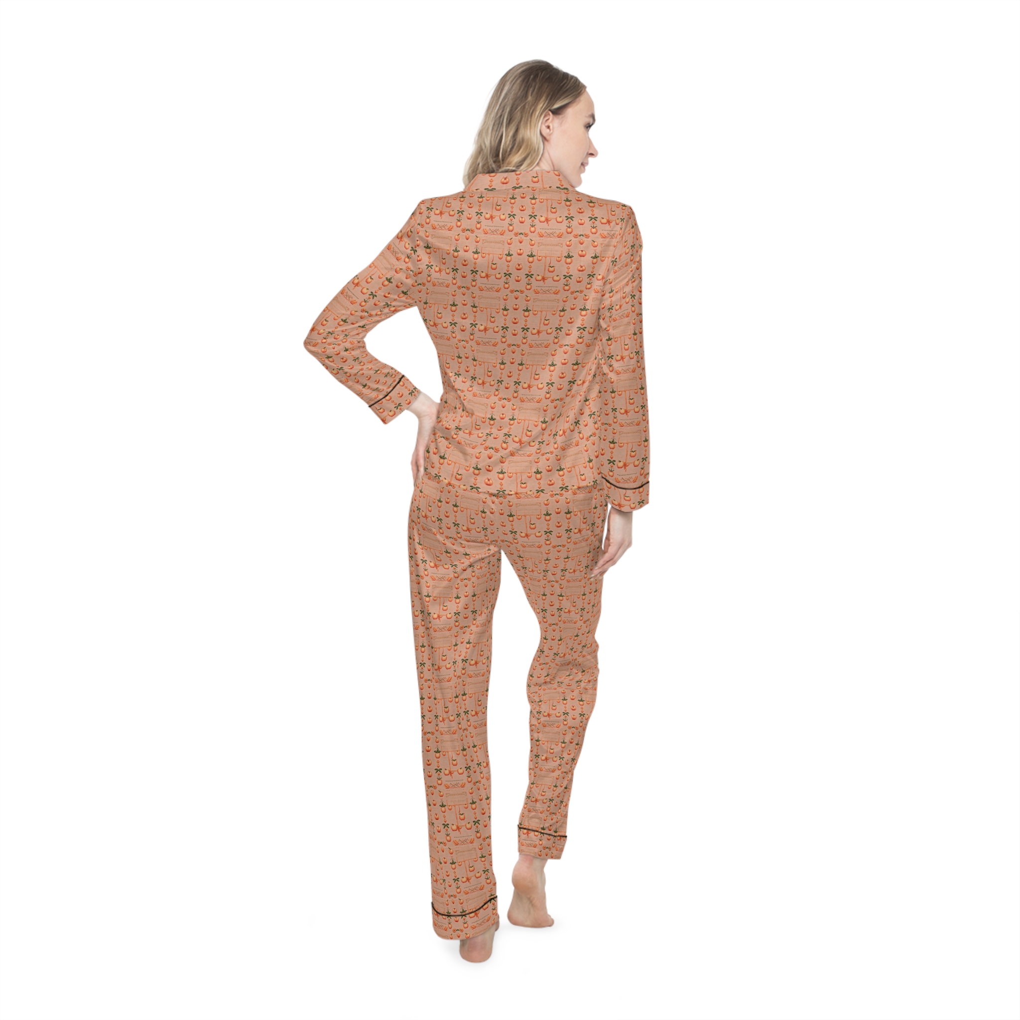 Peaches Women's Satin Pajamas (HLPJ0077) - Image 4