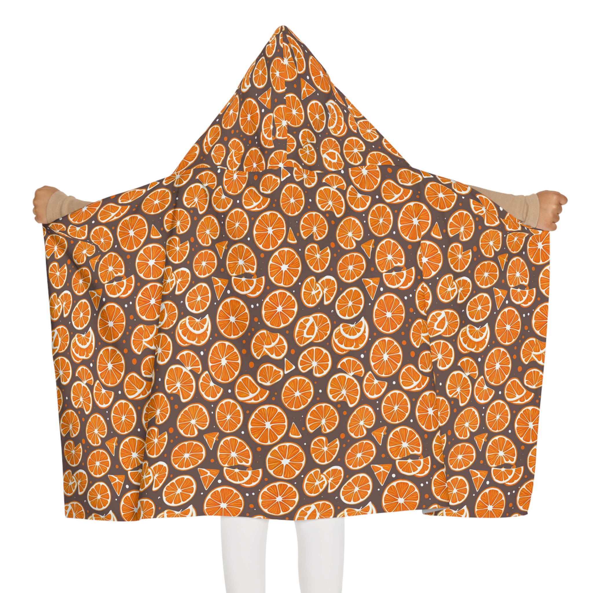 Orange Splash Youth Hooded Towel - Perfect for Beach Days & Bath Time Fun (HLKT0009) - Image 4