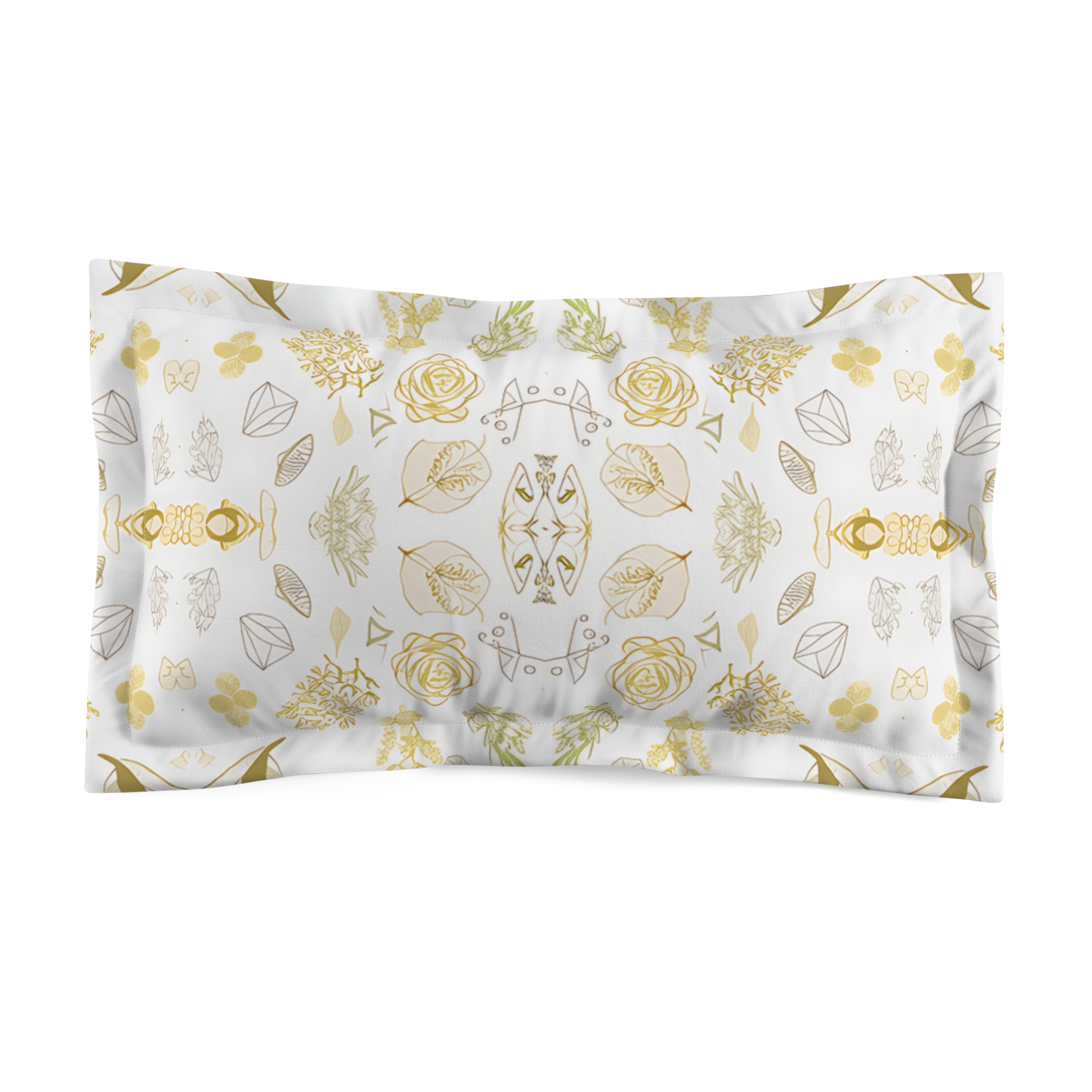 Cream and Brown Microfiber Pillow Sham (HLPS0032)