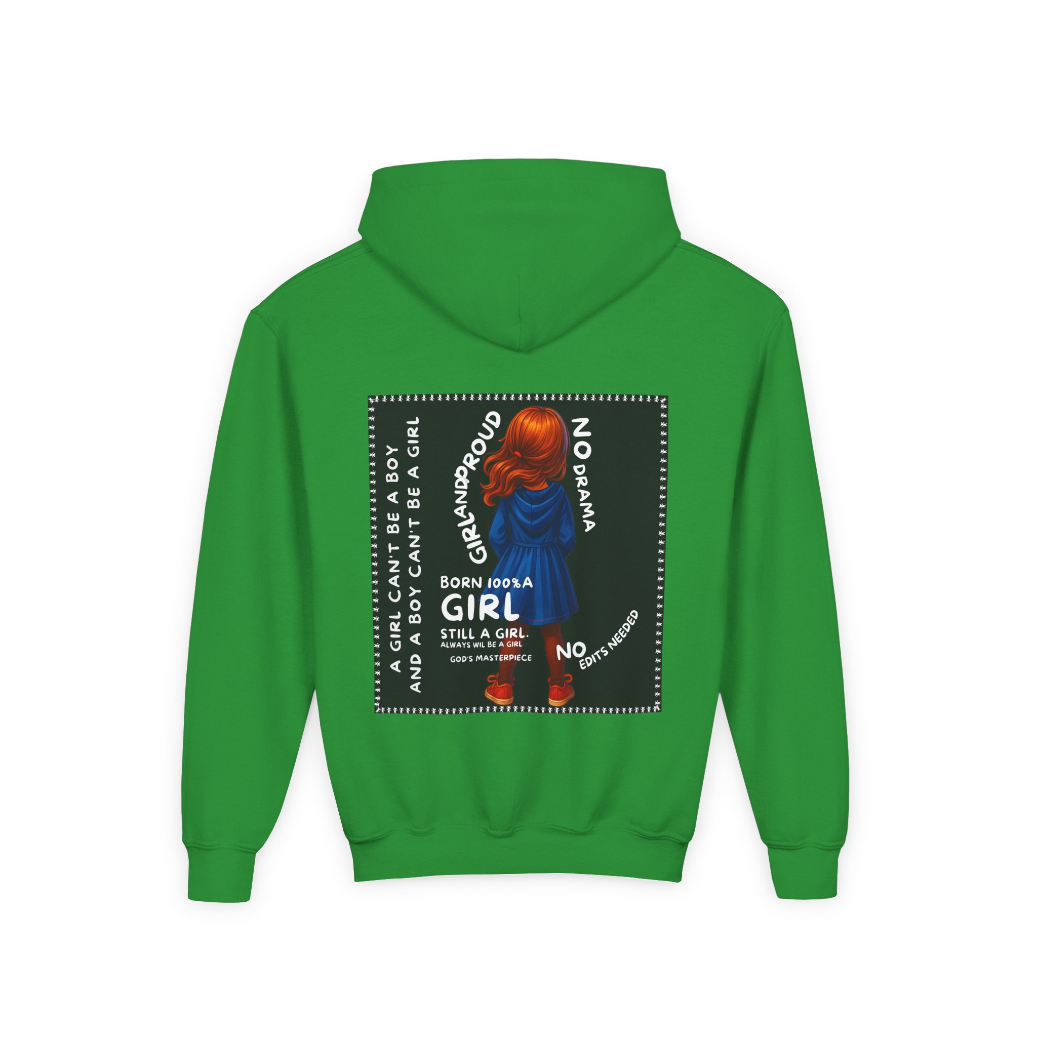 Girl Kids Hoodie - Sweatshirt -Girl is not a boy. - Image 16