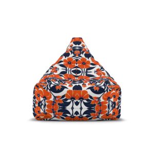 Orange and Navy Bean Bag Chair Cover (HLBBC0004)