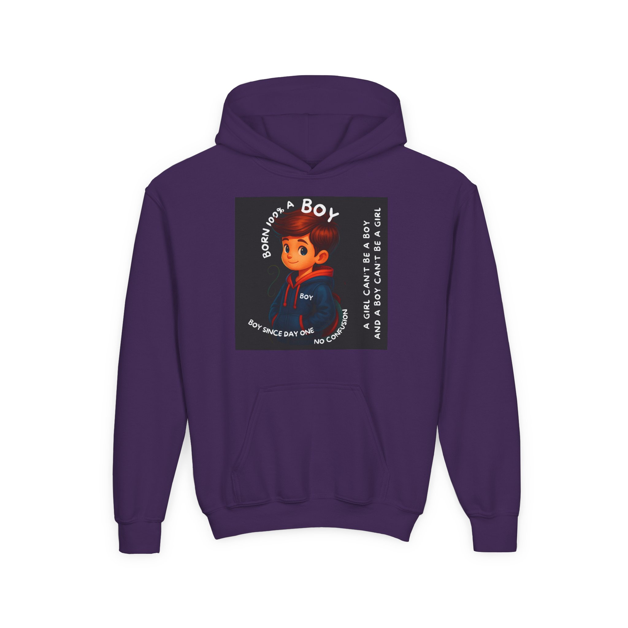 Boy Kids Hoodie - Sweatshirt, Boy is not a Girl - Image 25