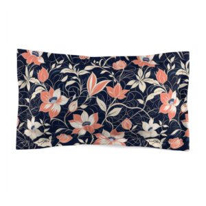 Navy Floral Microfiber Pillow Sham (HLPS0006)